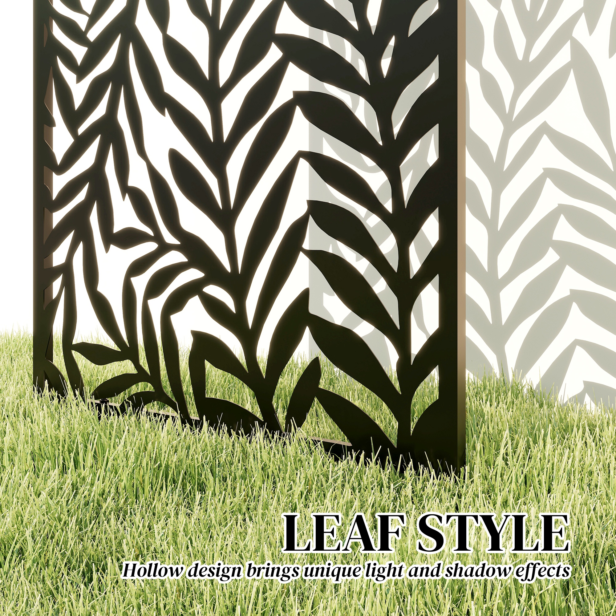 Raumteiler 65 x 130 cm Freistehend Hängend Paravent, Trennwand Sichtschutz aus Metall Schwarz