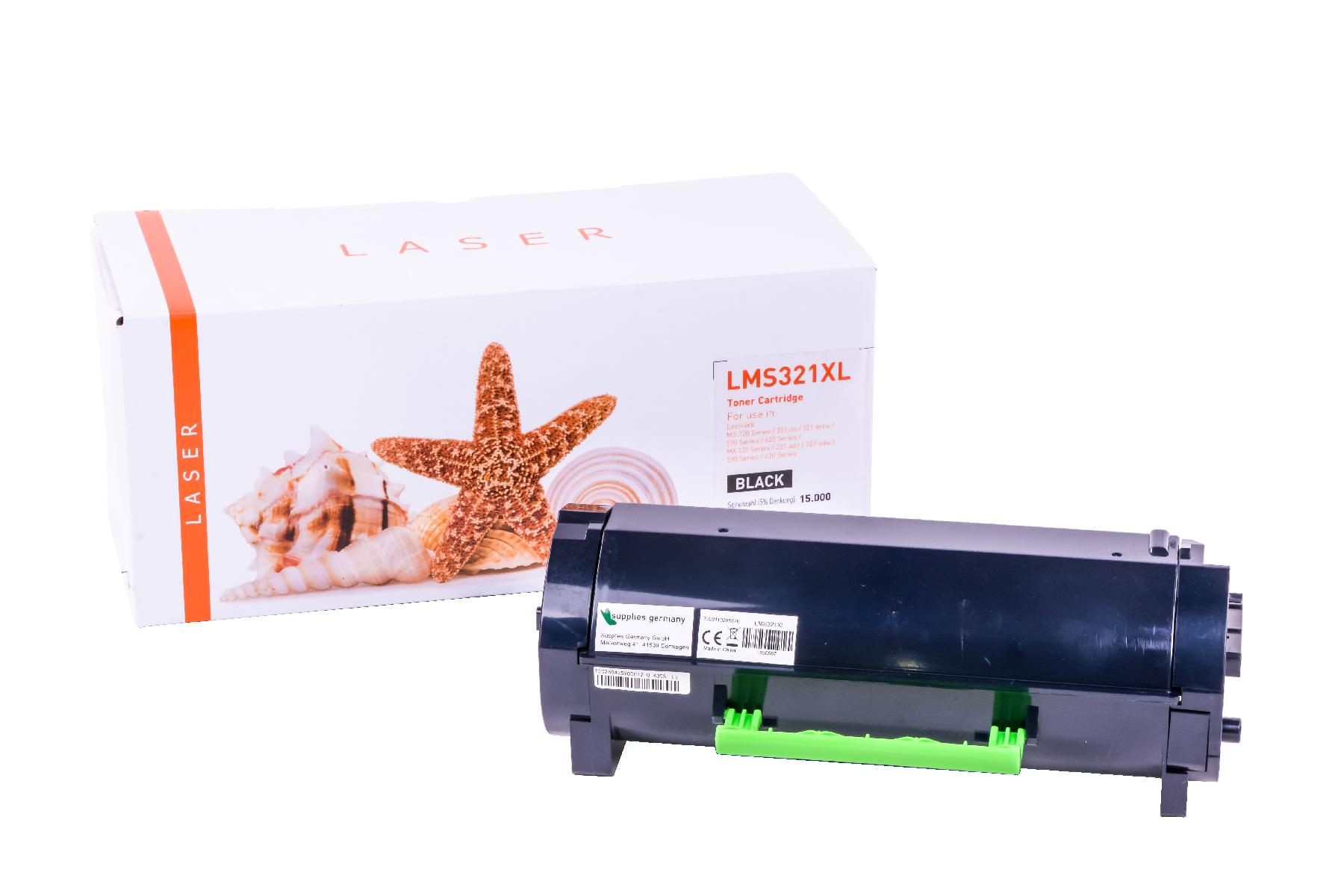 MS321XL alternativ Toner black für Lexmark / 56F2H00 / 15.000 Seiten