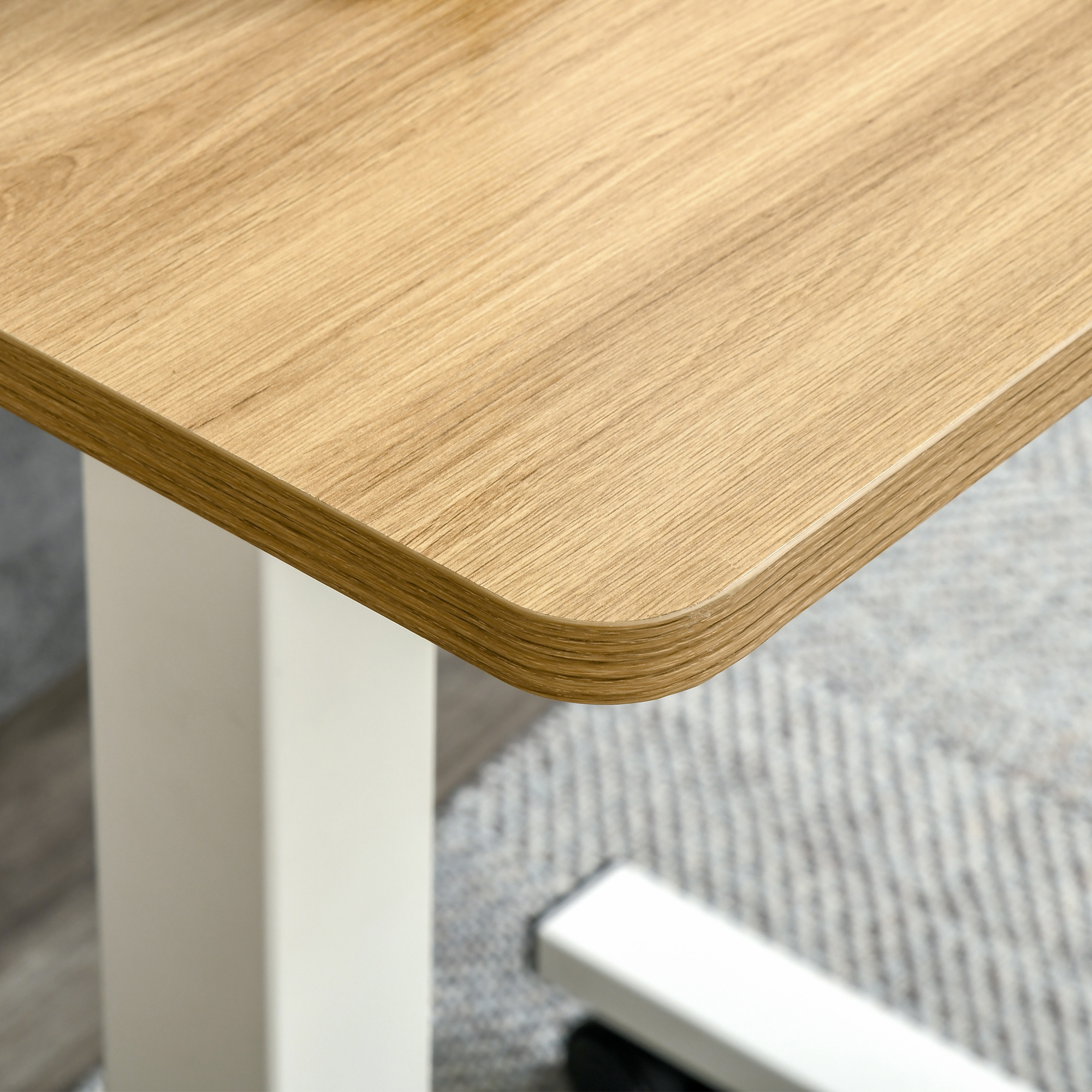 Stehpult Höhenverstellbar inkl, 4 Rollen C-Form 65 cm x 48 cm x 70-110 cm  Natur + Weiß