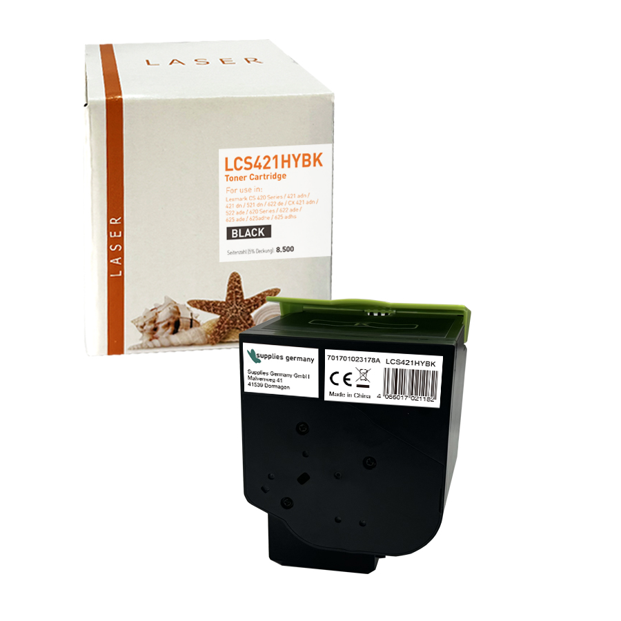 CS421HYBK alternativ Toner black für Lexmark / 78C2XK0 / 8.500 Seiten