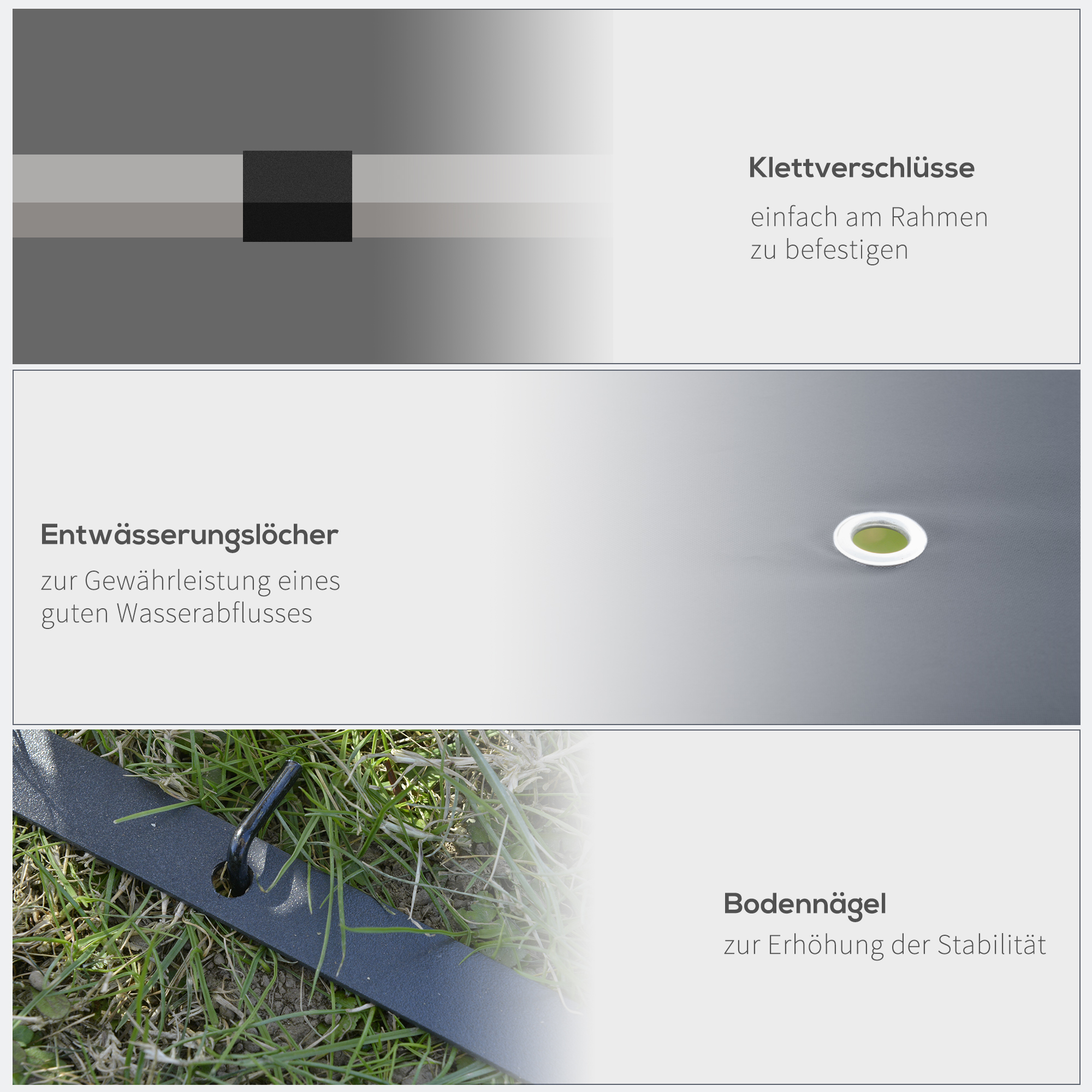 Gartenpavillon 2,95 x 2,95 m Pavillon Gartenzelt Festzelt Partyzelt Stahl Polyester Grau