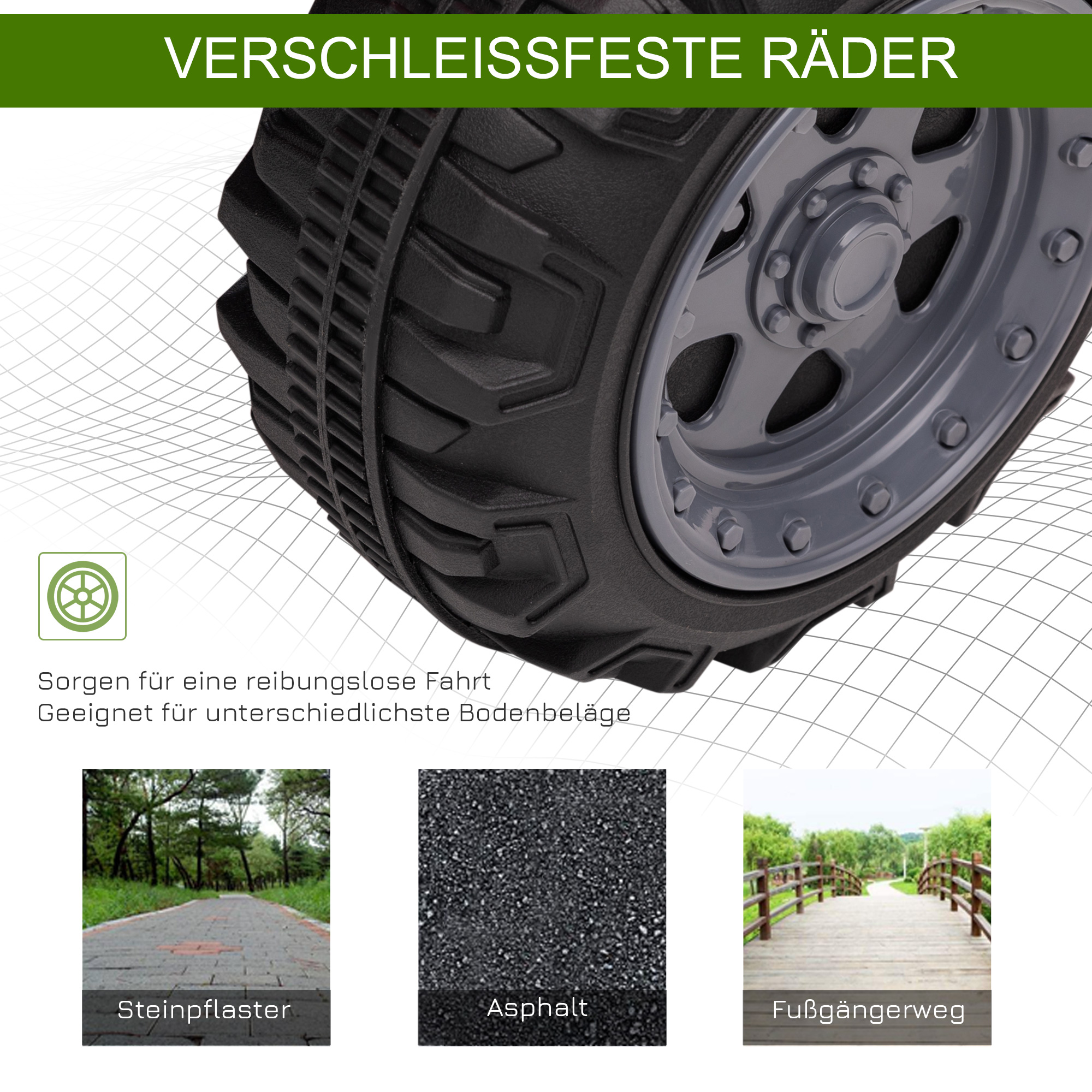 Kinderquad 6V Kinderquad mit Vorwärtsfunktion, Musik, Elektro-Quad für Kinder 1,5-3 Jahre Grün