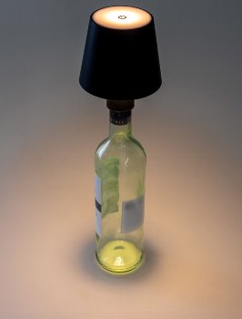 LED Akku Flaschenleuchte / warmweiß, USB-C, ØxH 10x12cm