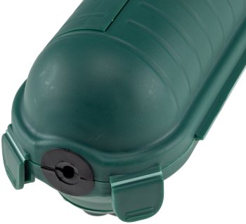 Kabelschutzbox für Aussen IP44, LxØ 21x8cm, mit Wandhalterung, Grün