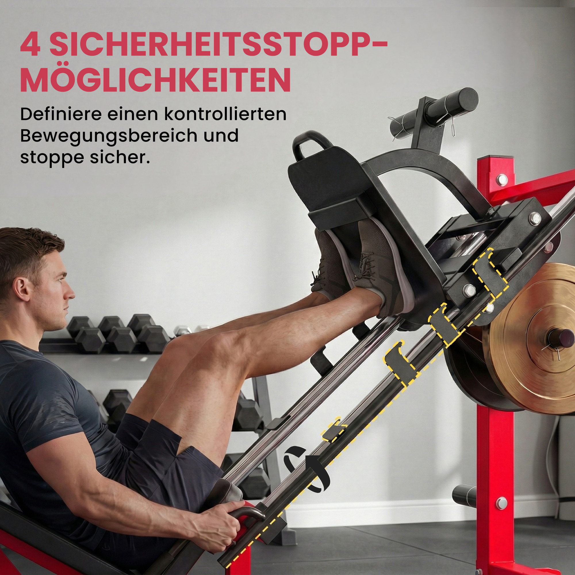 Beinpresse Heimtraining Beintraining Krafttraining Unterkörper Quadrizeps Gesäßmuskeln Oberschenkel Fitnessgerät