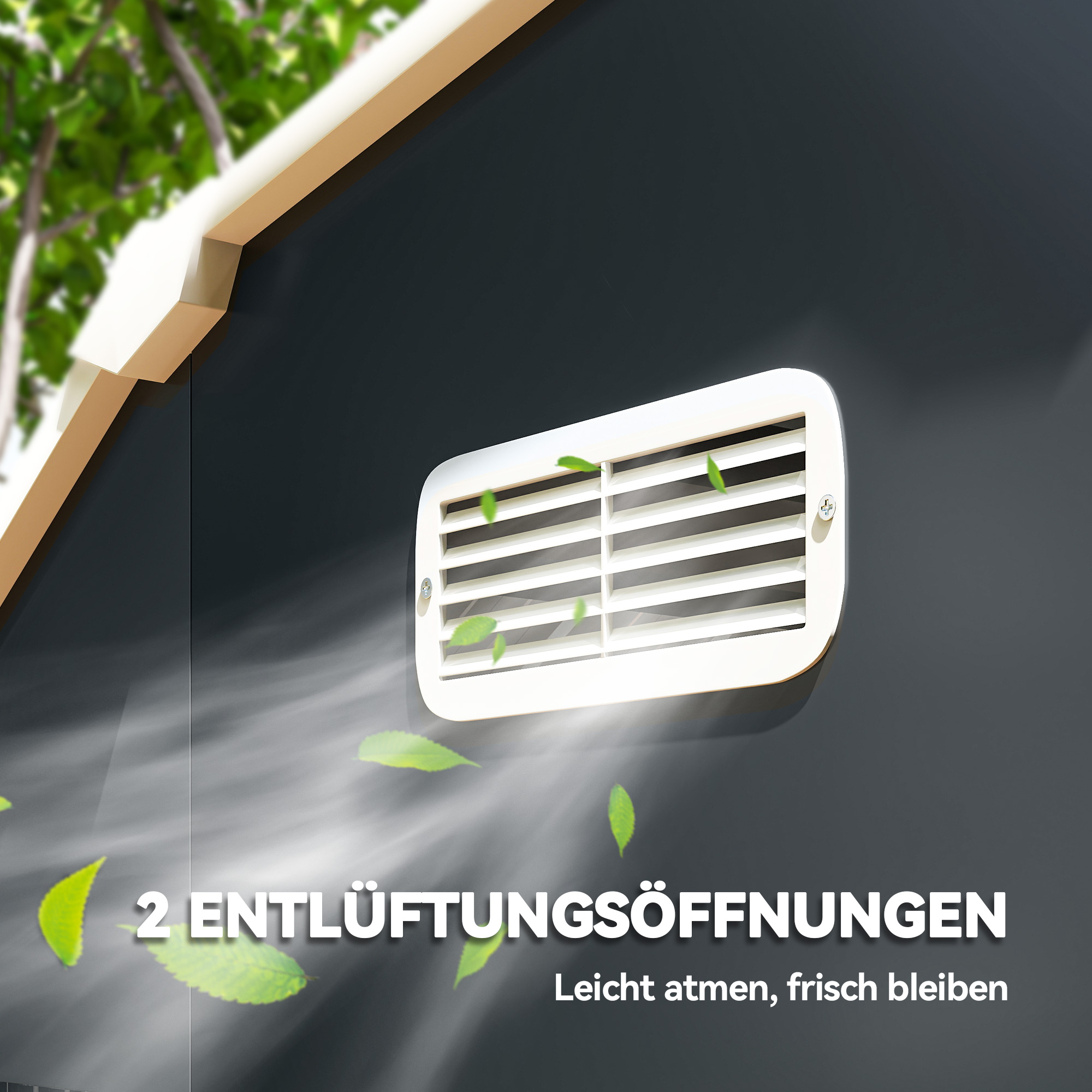 Gartenhaus Geräteschuppen Gartenschuppen, wetterbeständig, 2 Fenster, 2 Türen, 238 x 132 x 198,5 cm, Dunkelgrau