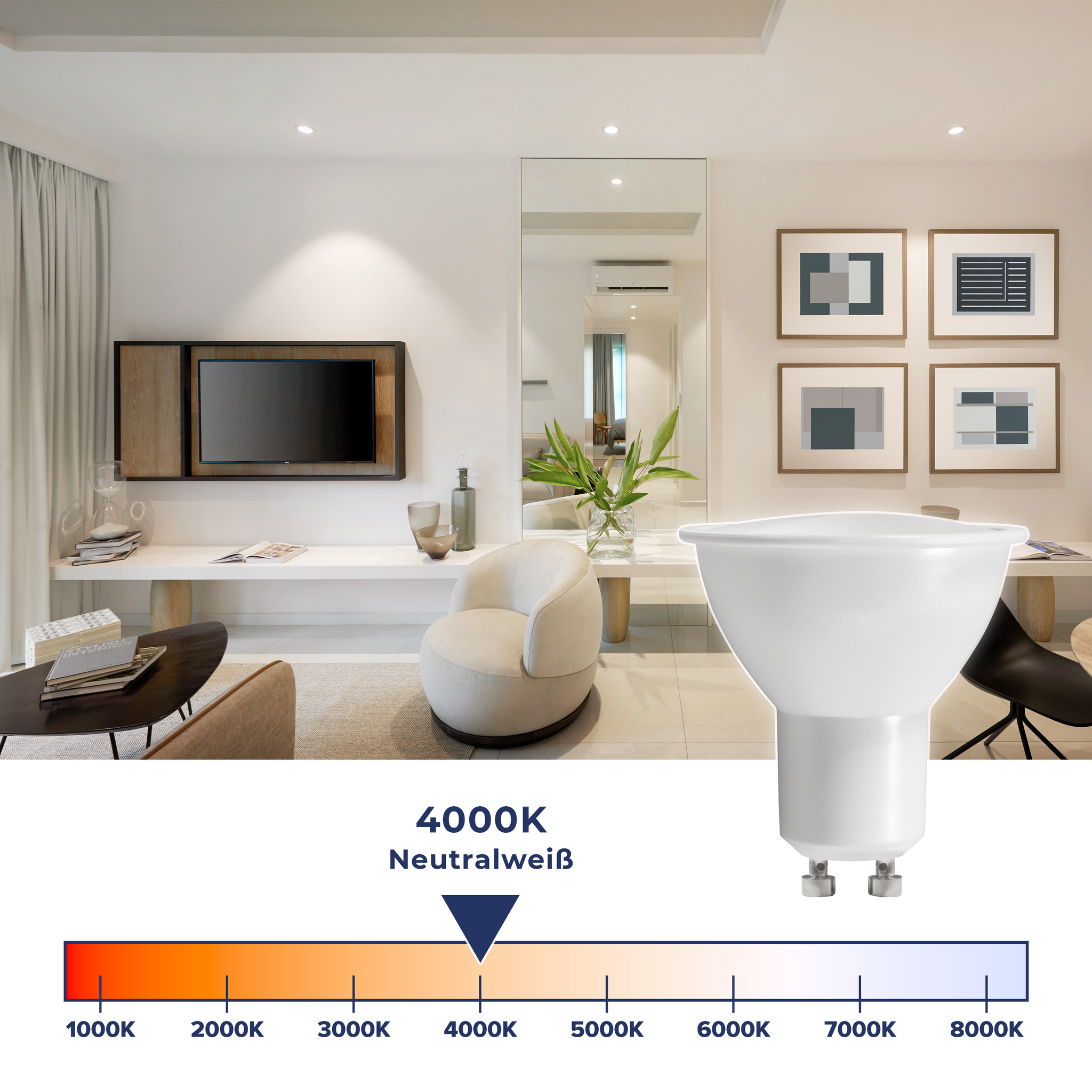 LED-Strahler McShine ''MS-60'' GU10, 6W, 510lm, 4000K, neutralweiß