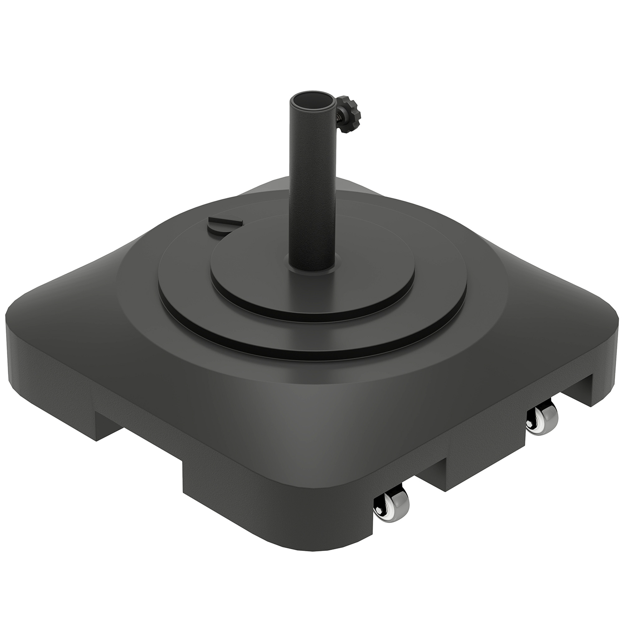 Gartenschirmständer, Sonnenschirmständer aus Kunststoff, mit Wasser oder Sand befüllbar, Kunststoff, Schwarz