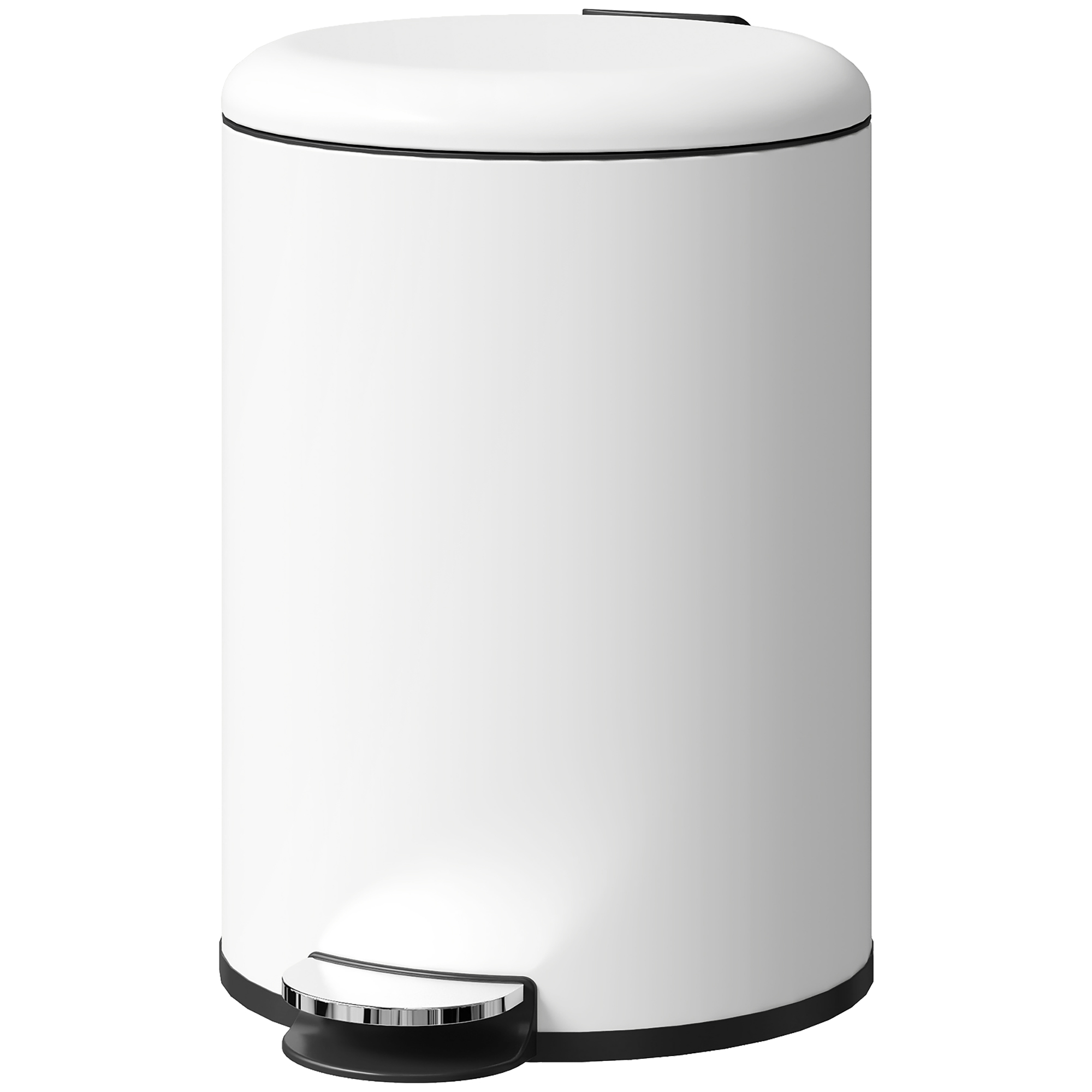 Mülleimer 20L, mit Pedal, Inneneimer, fingerabdrucksicher, leises Schließen, Cremeweiß