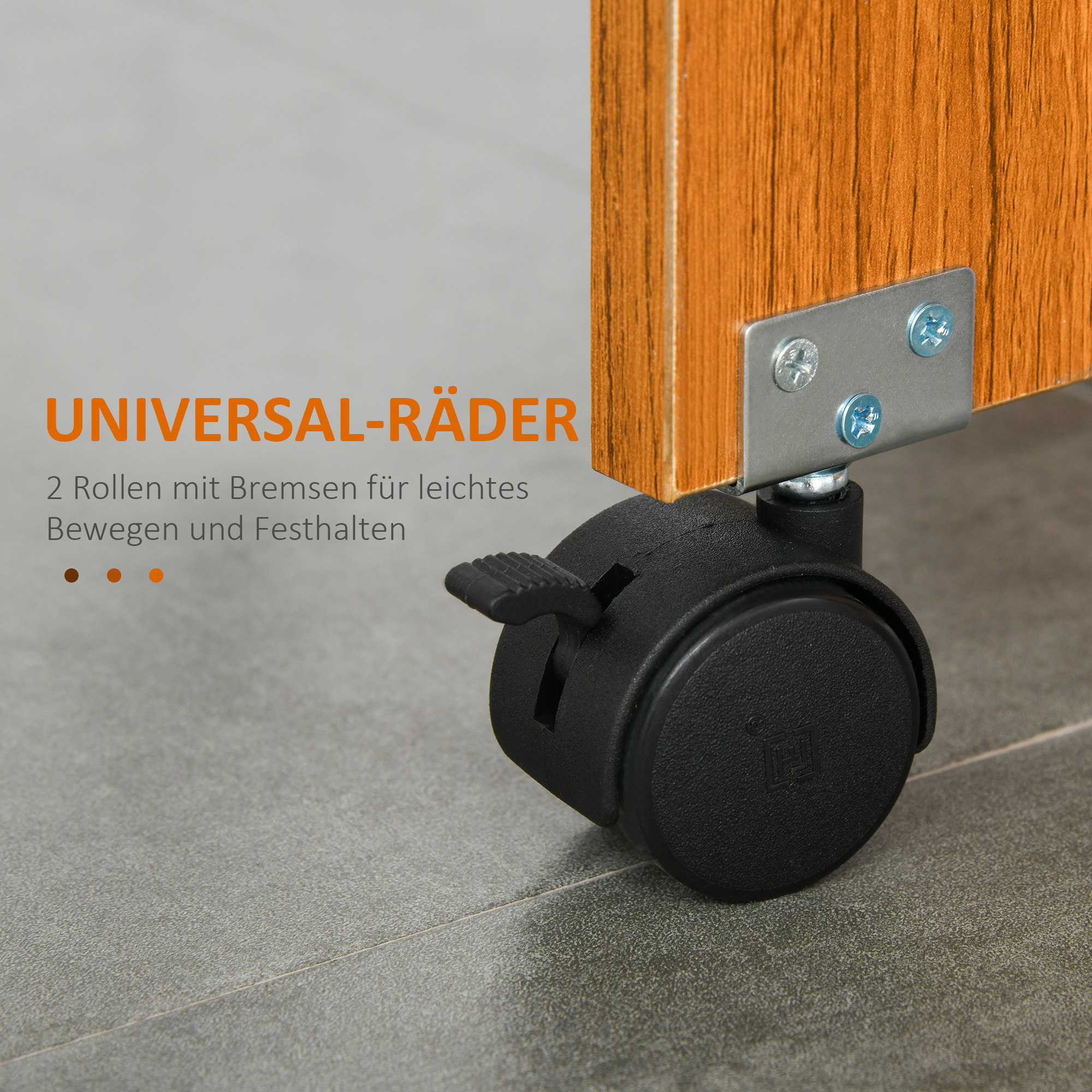 Ausklappbarer Esstisch Ausziehbarer Esstisch, mobil, modernes Design, 120 cm x 80 cm x 73 cm, Teak + Weiß