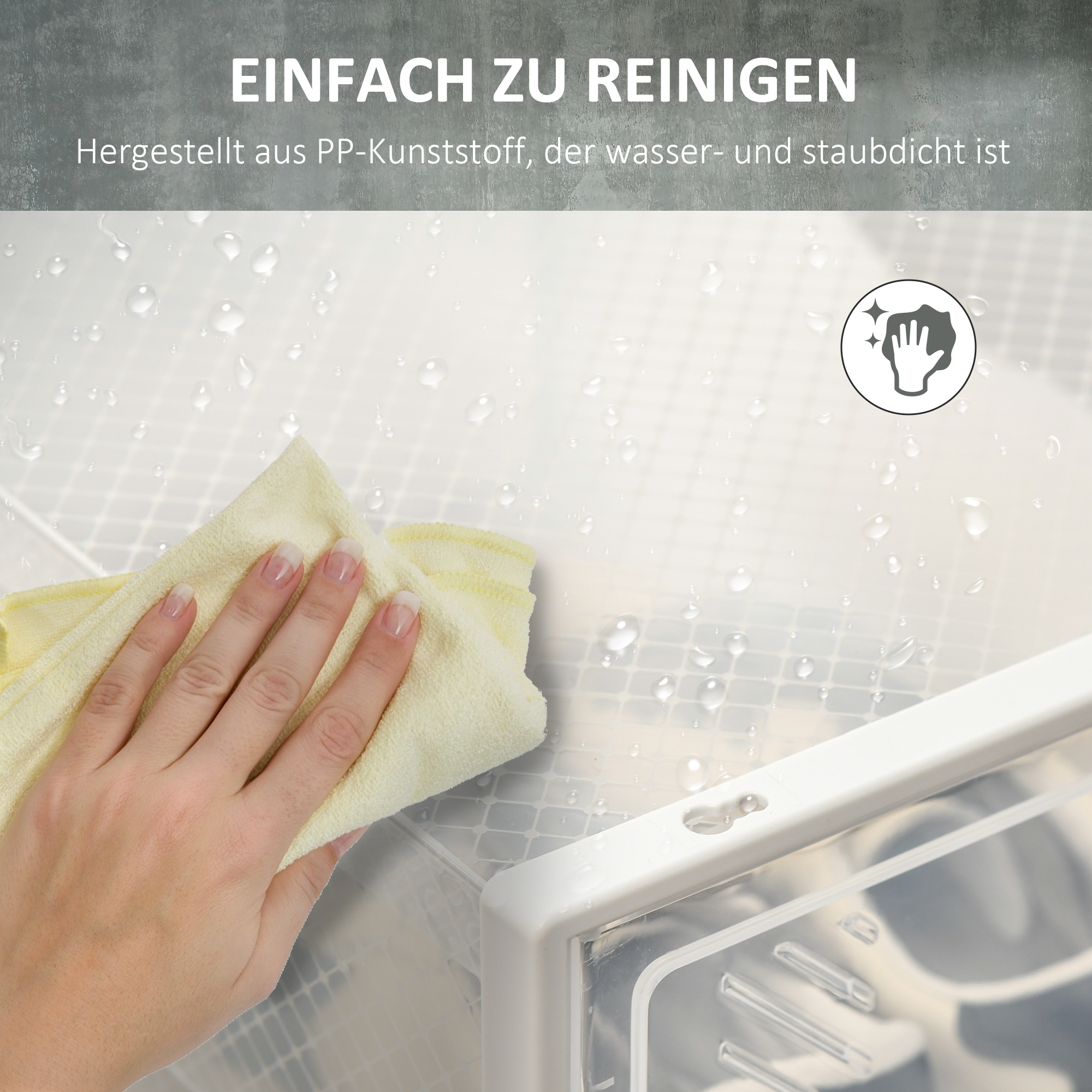 Modulares Regalsystem mit 8 Fächern, Steckregal, 25 cm x 35 cm x 19 cm, Transparent