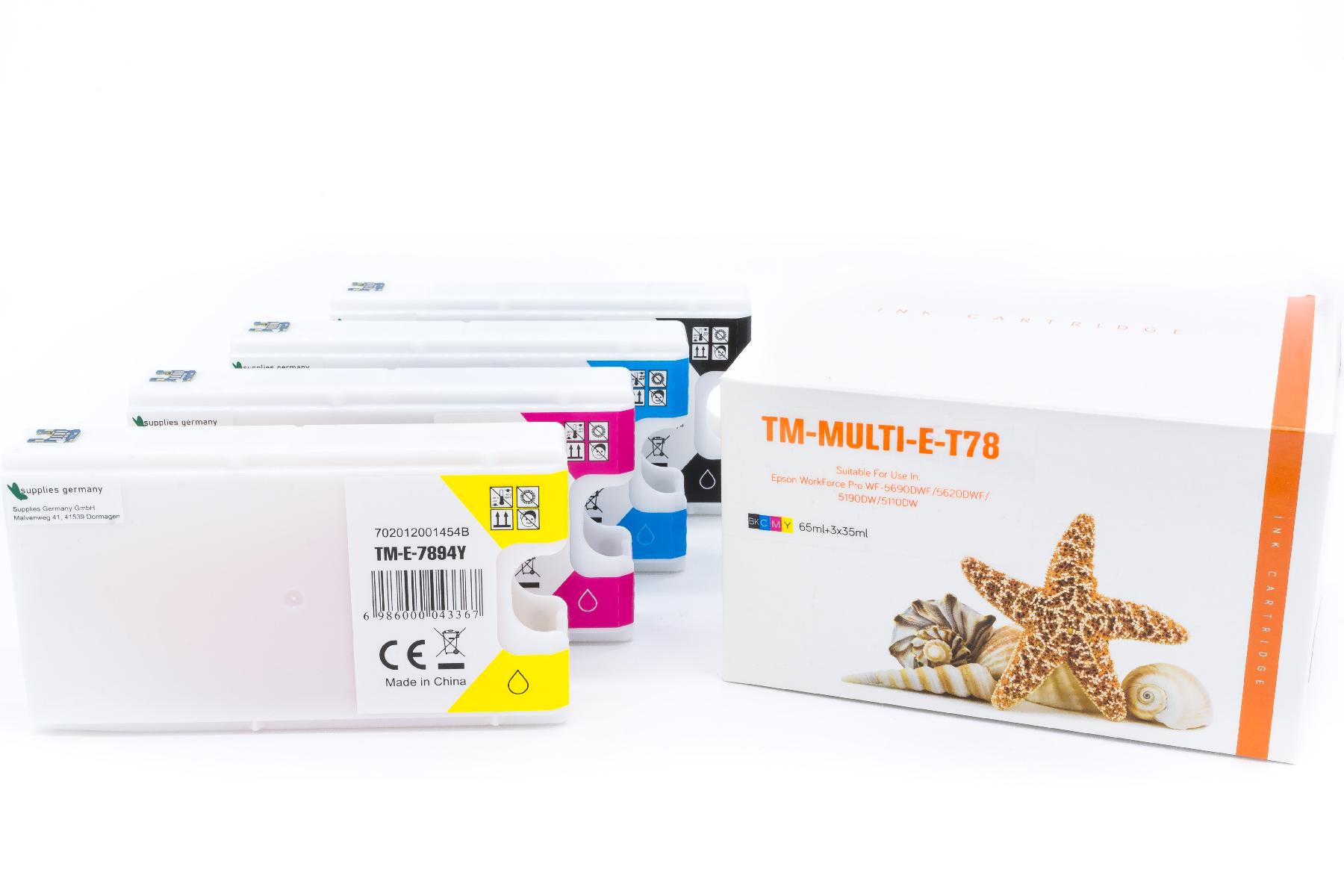 Multipack T78 alternativ Tinte für Epson / C13T78 /BK65ml / C,M,Y35ml Multipack T78 alternativ Tinte für Epson / C13T78 /BK65ml / C,M,Y35ml