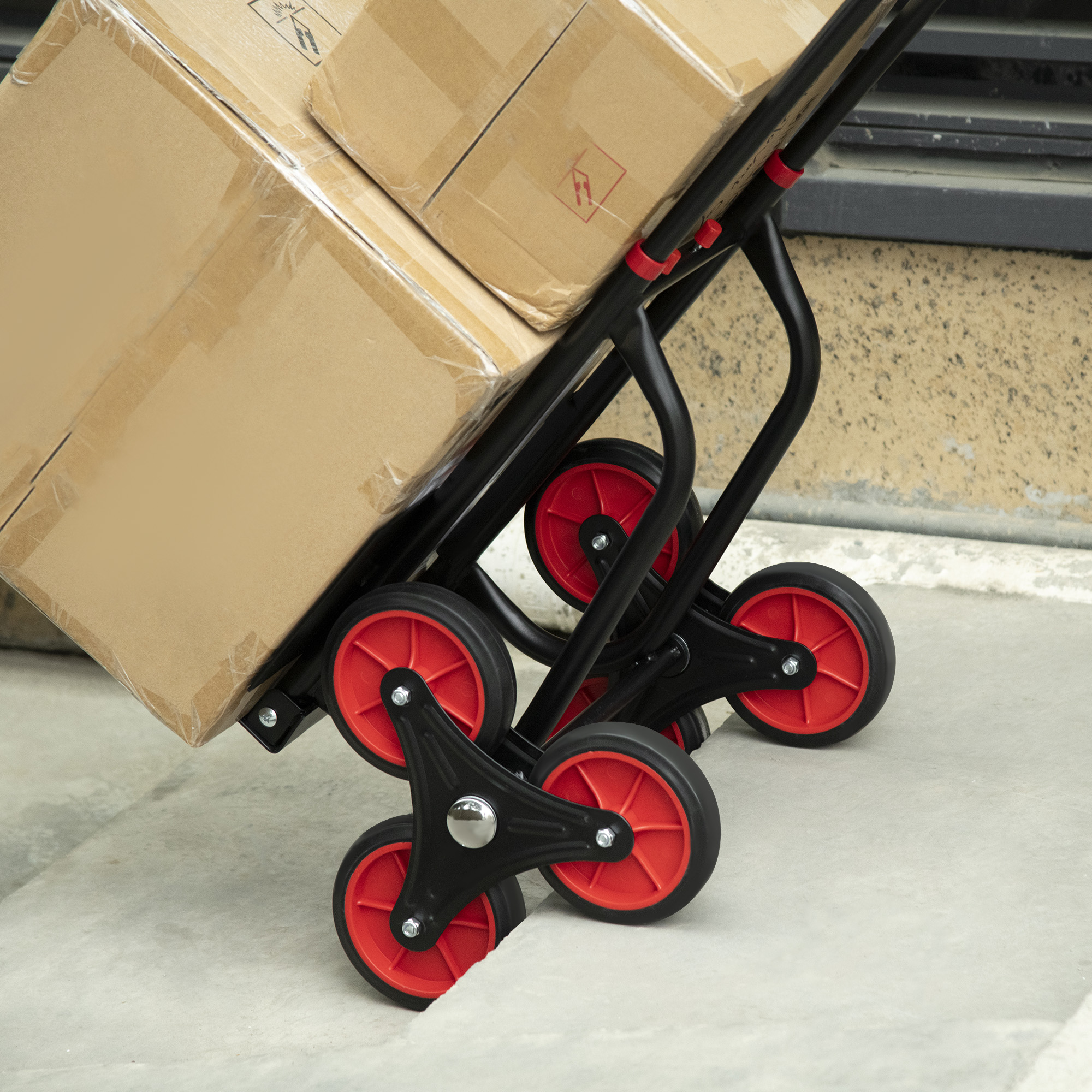 Treppensteiger Sackkarre klappbar Transportkarre mit Stahlrahmen max. 120kg 105,5 cm Transportwagen für Umzug Werkstatt Lager