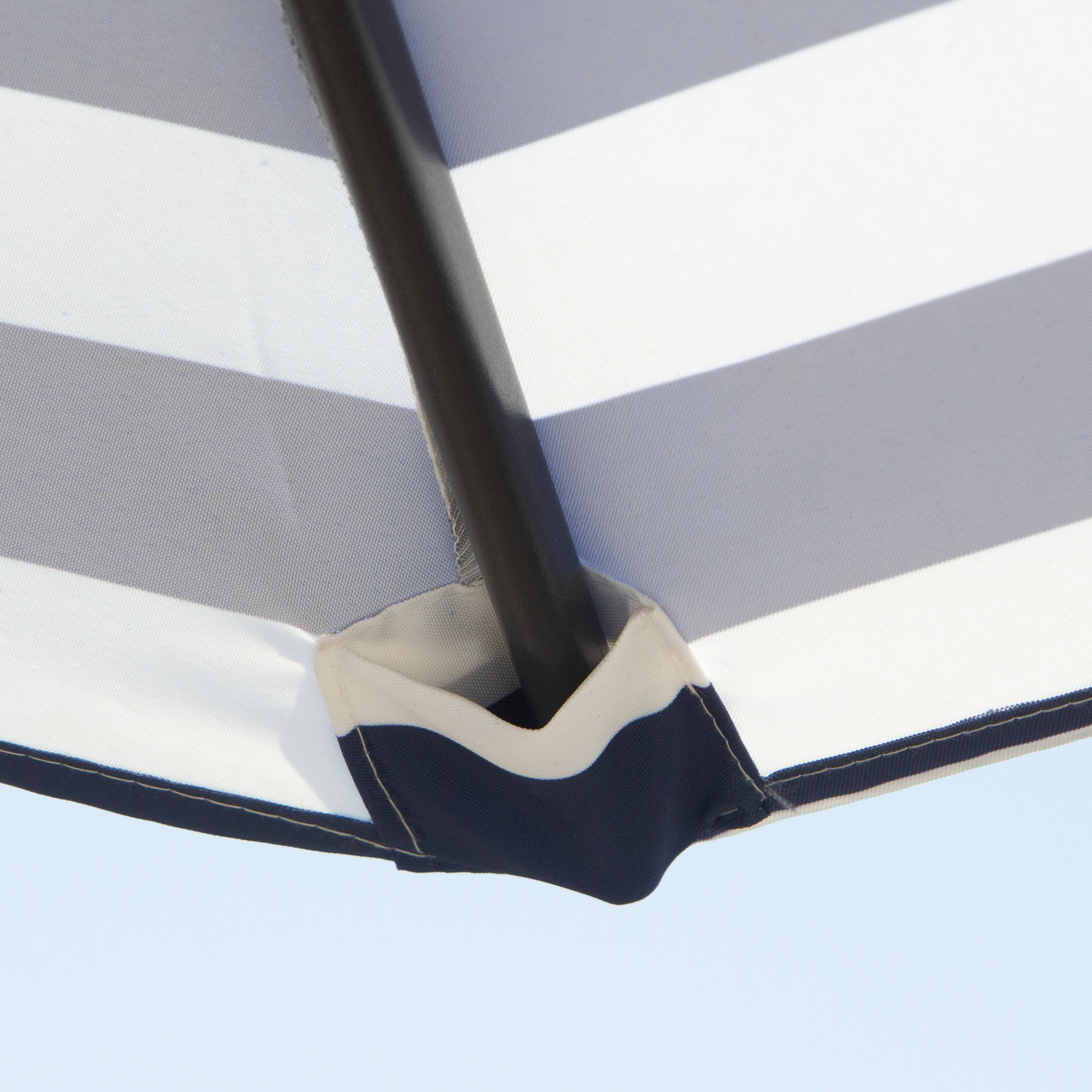 Sonnenschirm Gartenschirm Terrassenschirm Gestell Stahl im Freien Blauer Streifen Ø230 x 216 cm