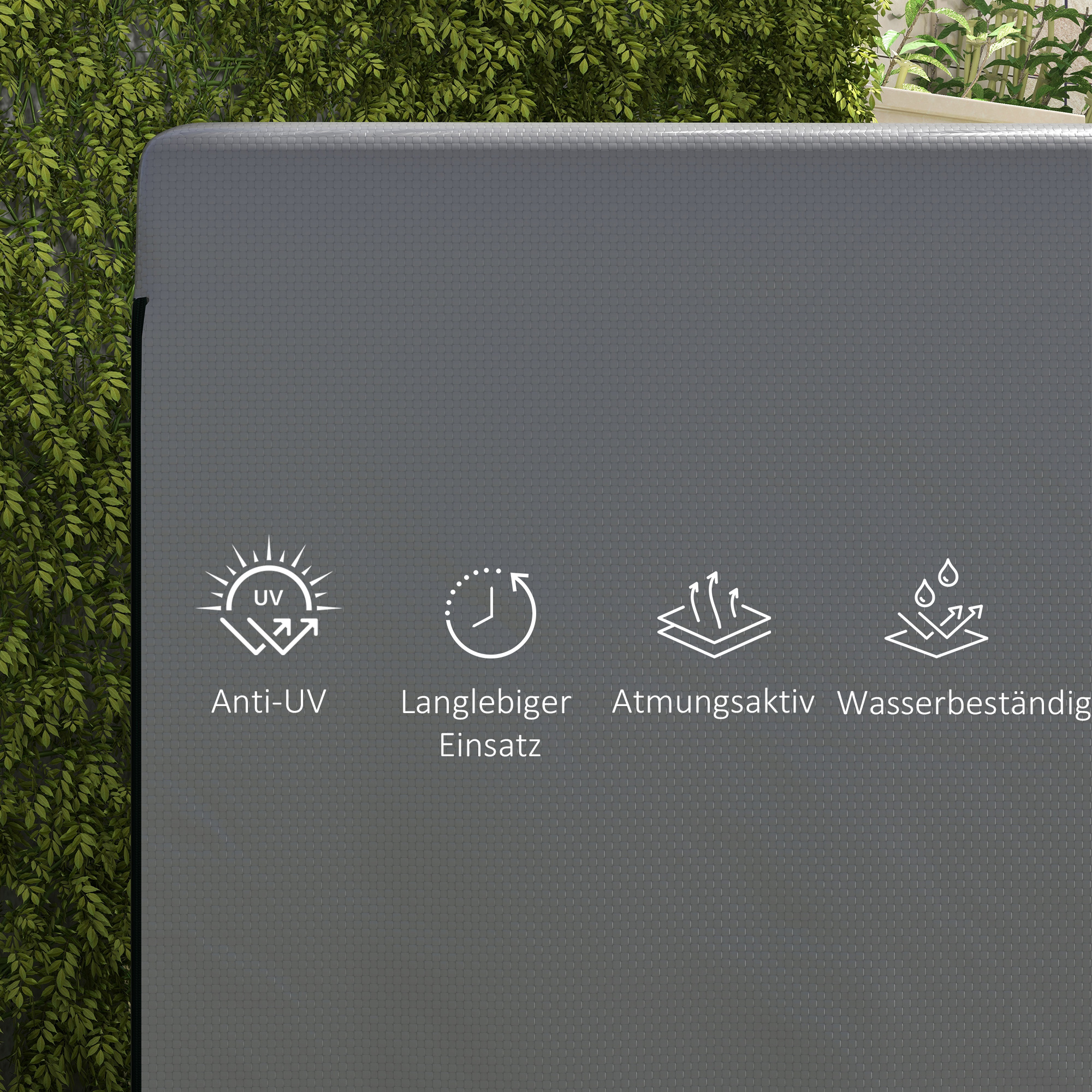 Gartenmöbelabdeckung Abdeckung Schutzhülle für Outdoor-Möbel, 215 cm x 155 cm x 150 cm, Dunkelgrau