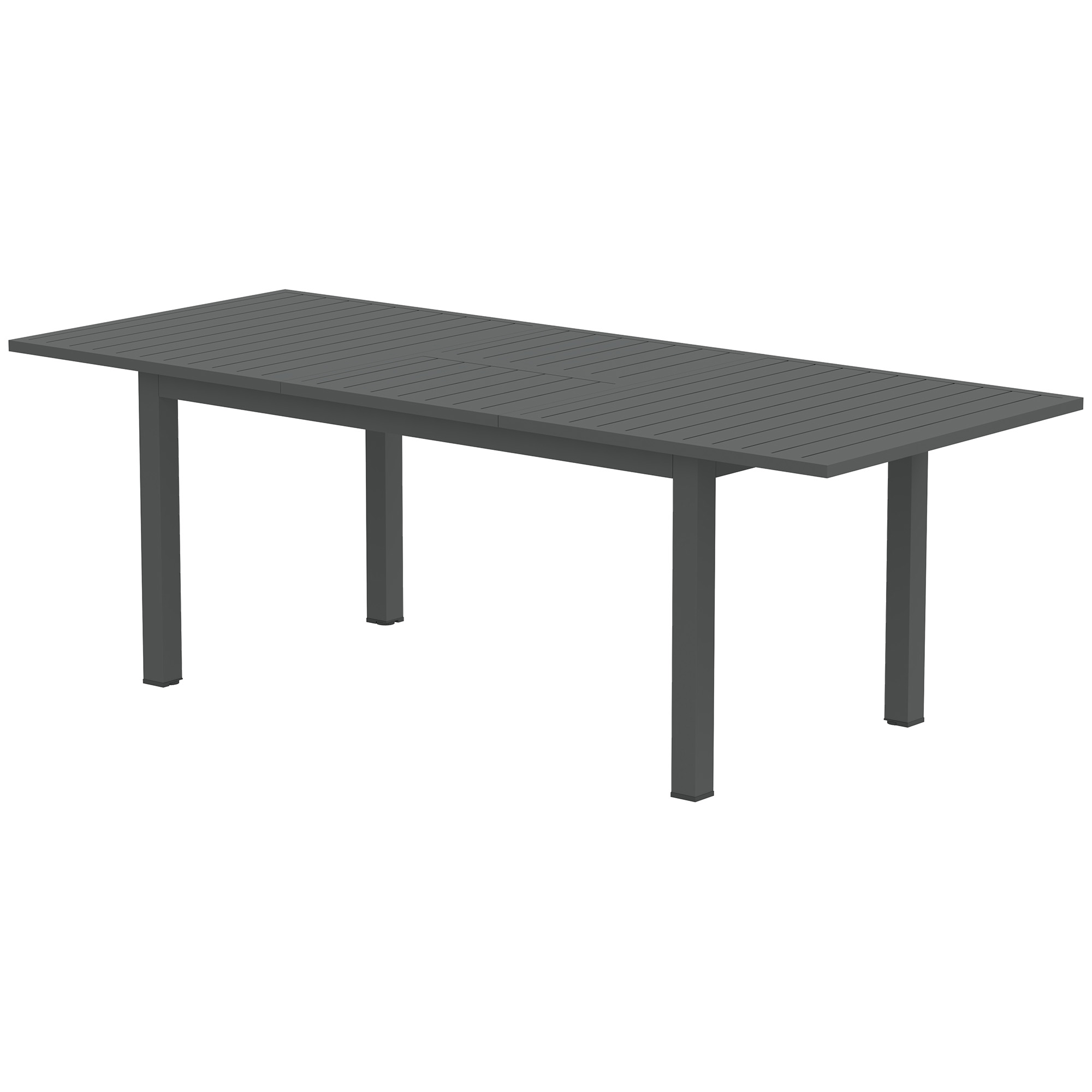 Gartentisch Erweitert Aluminium 160/220x90 cm Wetterfest Balkontisch, rutschfest Buffettisch Grau
