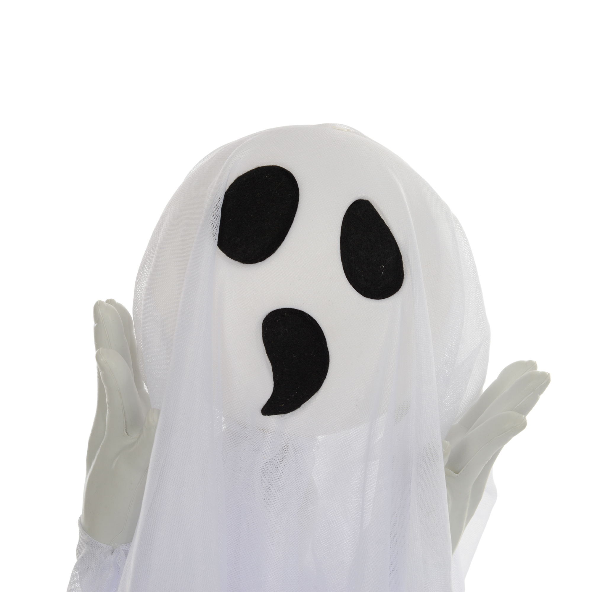 Halloweendekoration, 3 leuchtende Geister, Bewegungssensor, 54 x 10 x 60 cm, Weiß