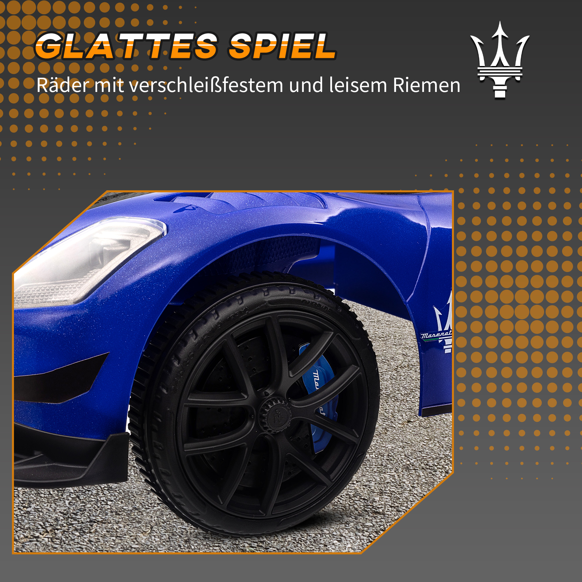 Rutschauto, Lizenzfahrzeug, interaktive Hupen- und Musikknöpfe, Kunststoff und Stahl, Blau, 65 x 29 x 37 cm