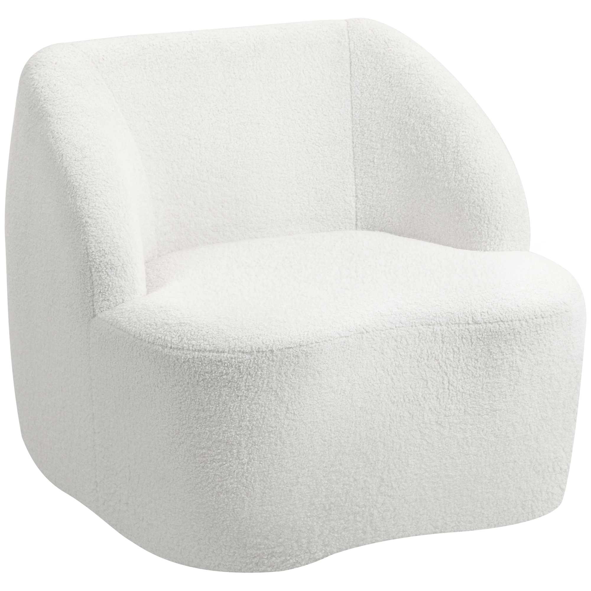 moderner Sessel mit Fleece-Polsterung, kuscheliger Polstersessel für Wohnzimmer, Schlafzimmer, Homeoffice, Cremeweiß