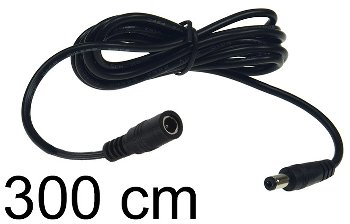 Verlängerungskabel für Netzteile 3m, 5,5mm / 2,1mm, Stecker / Buchse