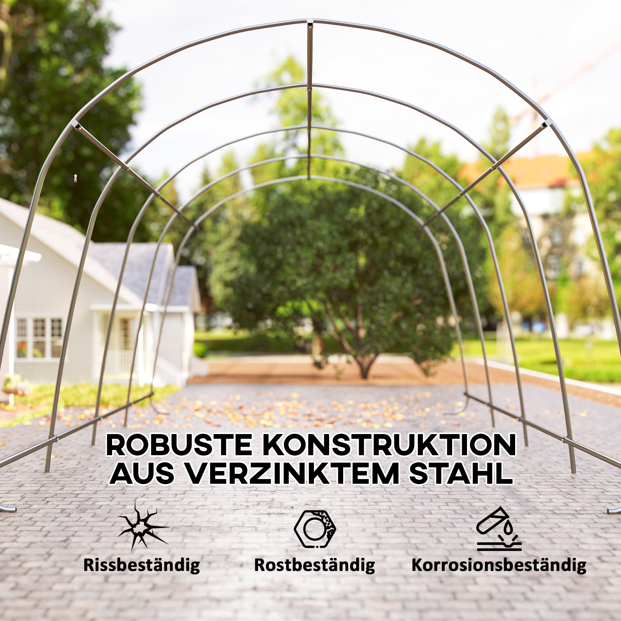 Carport Zeltgarage 3x6m Winterfest wasserdichtes Lagerzelt mit abnehmbaren Seitenwänden großer Rolltor, UPF50+