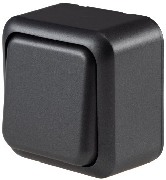 FASKO Wechsel-Schalter, AP, Anthrazit / 250V~/ 10A, Aufputz, Schraubanschluss