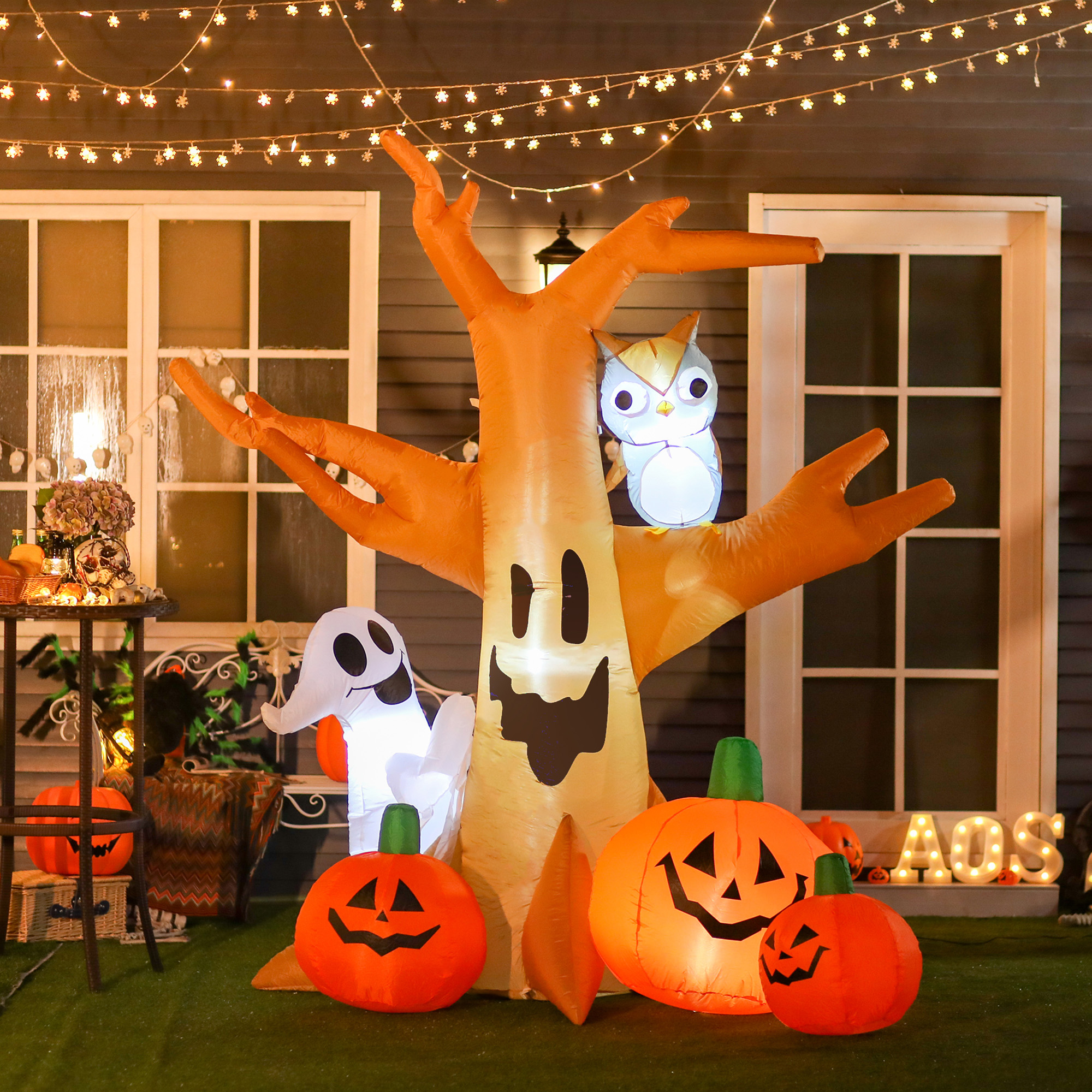 Halloween Aufblasbares Spukgespenst Luftfigur Aufleuchtend Deko 120/ 240 cm (Aufblasbarer Spukbaum) Halloween Aufblasbares Spukgespenst Luftfigur Aufleuchtend Deko 120/ 240 cm (Aufblasbarer Spukbaum)
