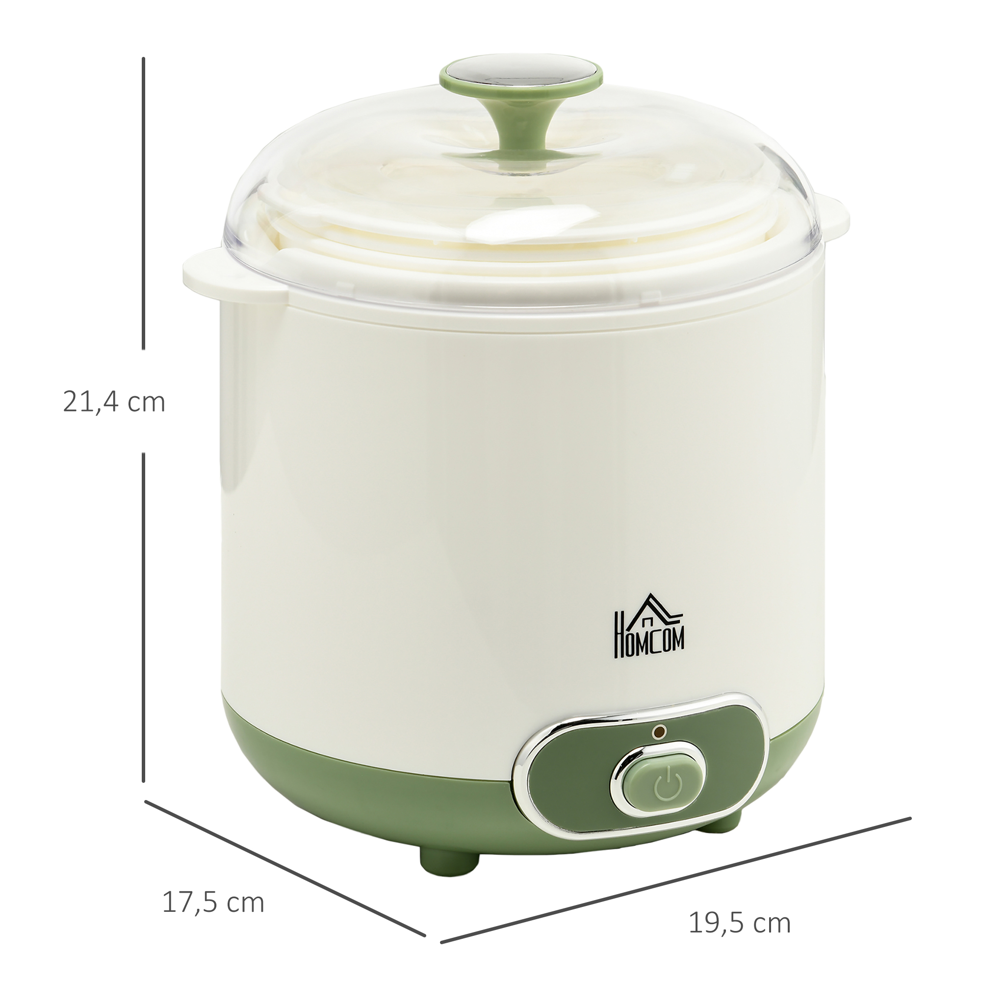 Joghurtbereiter, 1,5 L Joghurtmaschine mit Sieb, Deckel, 20 W Joghurt-Maker für griechischen Joghurt, für 3–5 Personen, 19,5x17,5x21,4 cm, Weiß