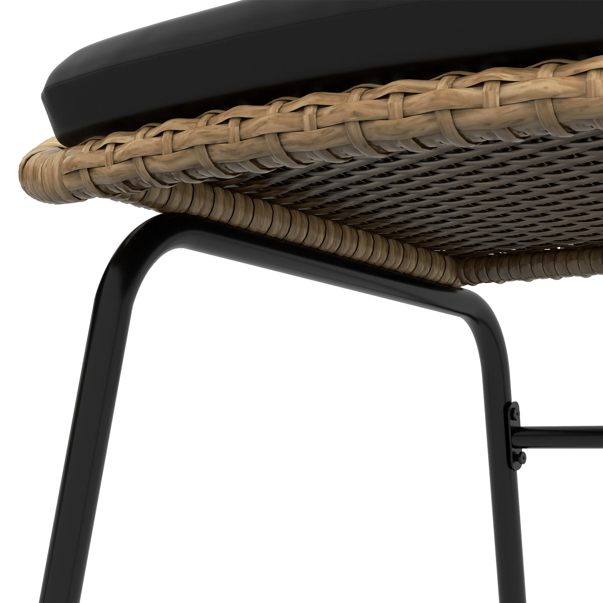 Rattan Terrassengarnitur, Gartenmöbel-Set, 2 Sessel & Tisch, Gelb