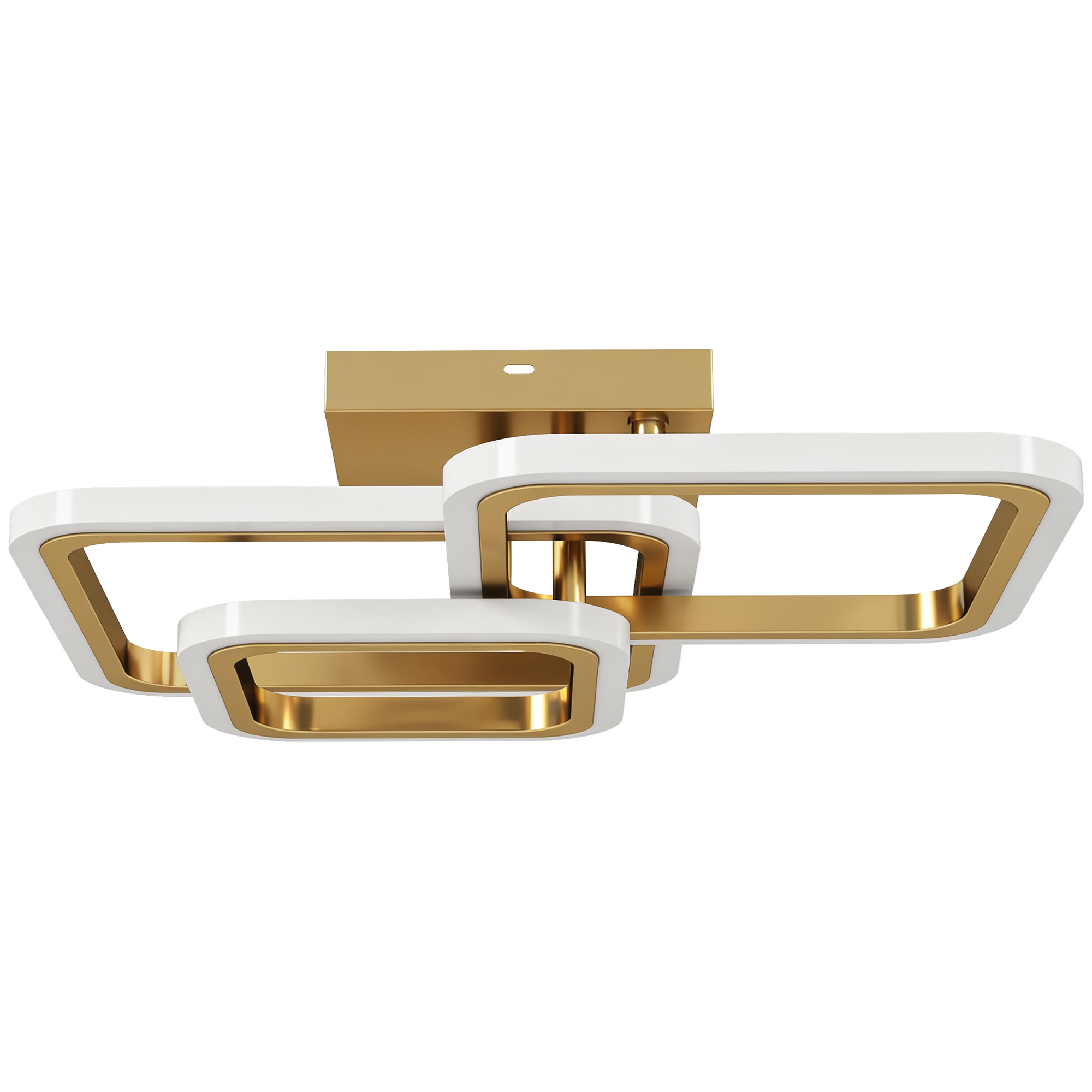 Deckenleuchte LED 40W 4300LM 3500K/4500K/6000K Deckenlampe 3-eckige Wohnzimmerlampe, 48 x 46 x 13 cm, Gold