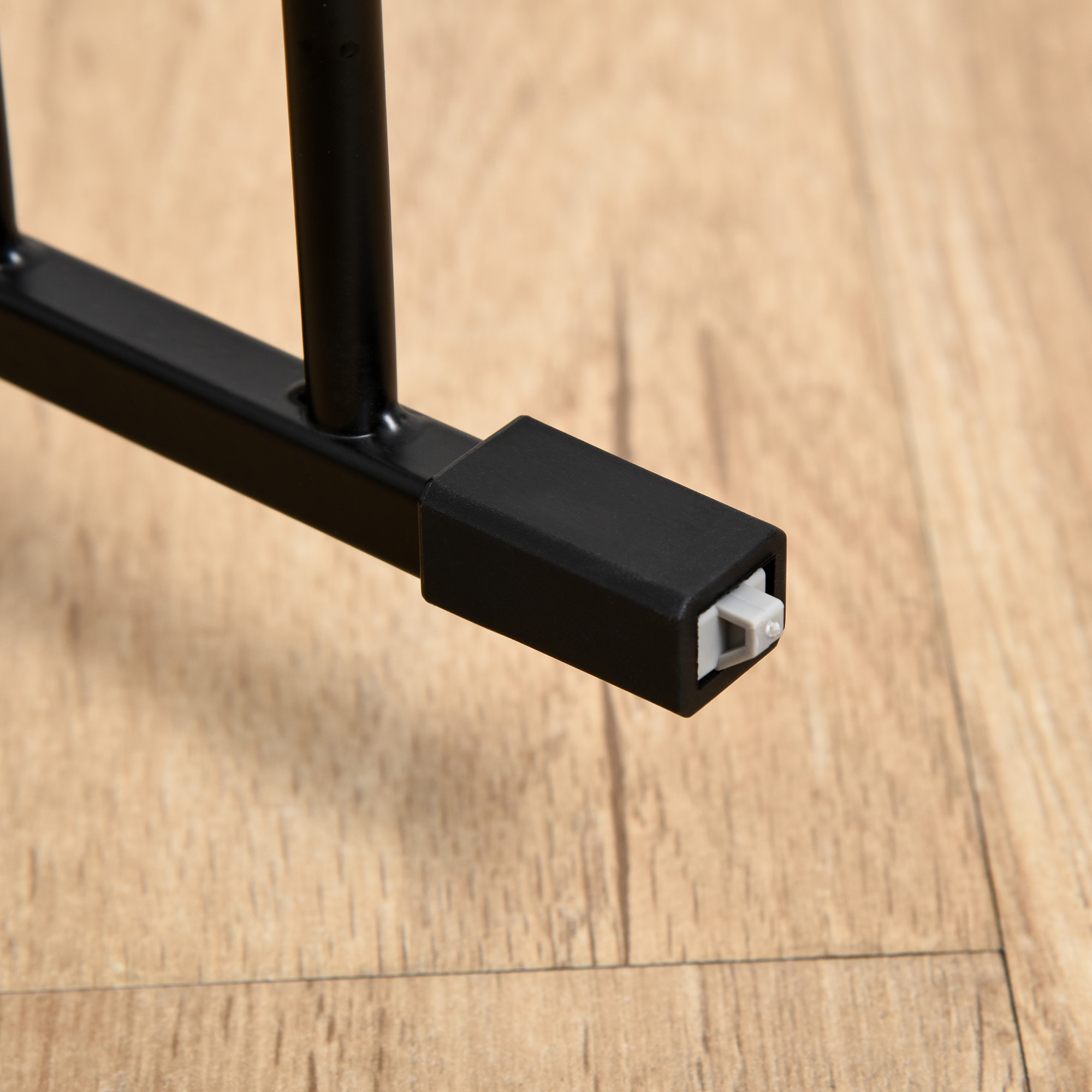 2-in-1 Absperrgitter, Haustier-Laufstall, Sicherheitstor, faltbar, Metall, 300 x 3 x 74,5 cm, Schwarz