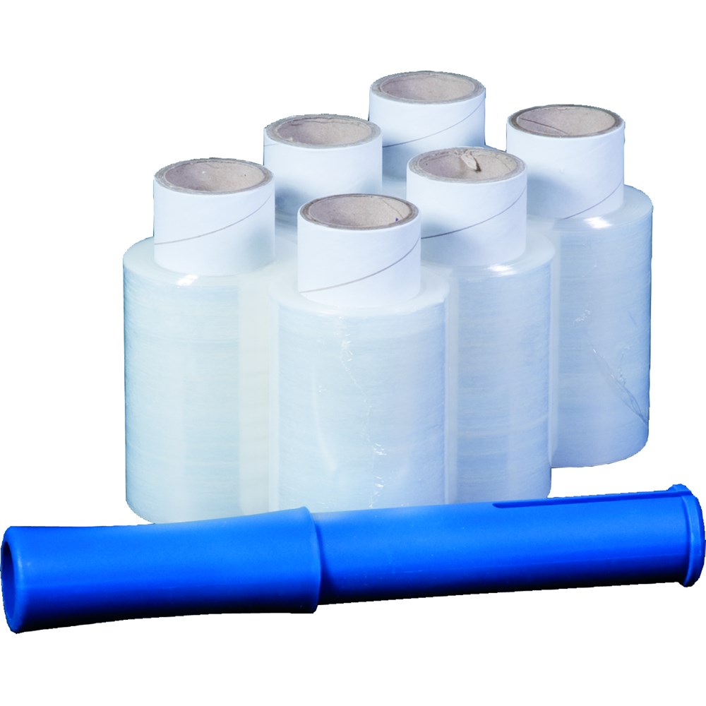 Stretchfolie 100mm x 150m, 6 Rollen & 1 Handabroller, VPE1