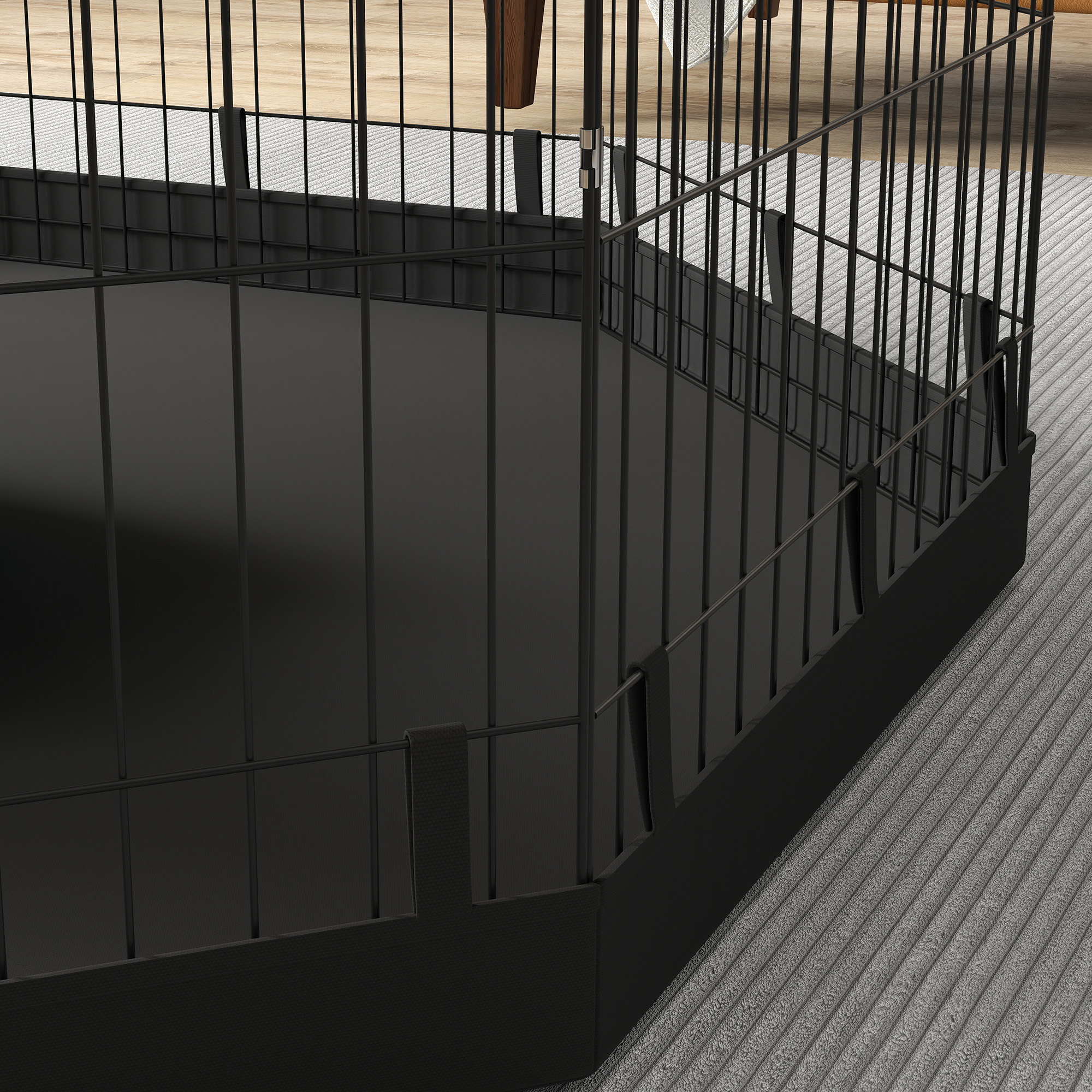 Welpenauslauf, 76 cm hoch/ca. 2,5 m², 8 Paneele, Bodenplane, Kombi-Dachplane