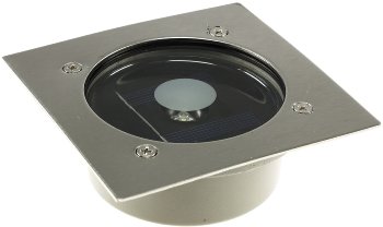 Solar LED Bodenstrahler "CTB-E", eckig / 105x105x40mm, IP44, Edelstahl-Front