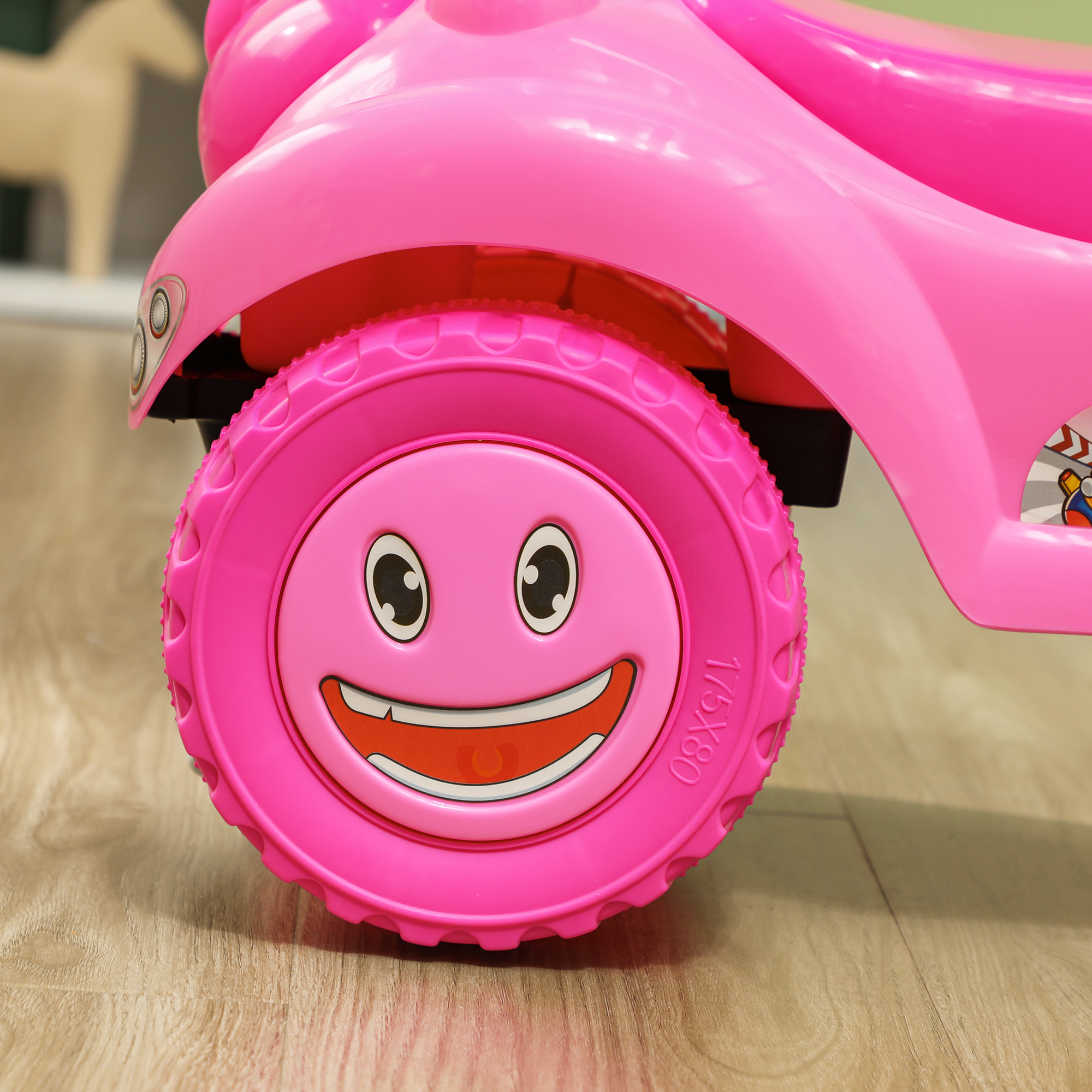 Rutschauto Kinder Rutschfahrzeug mit Musik Hupe, Licht Anti-Kipp-Schutz & Stauraum unter dem Sitz, 18-36 Monaten, Rosa