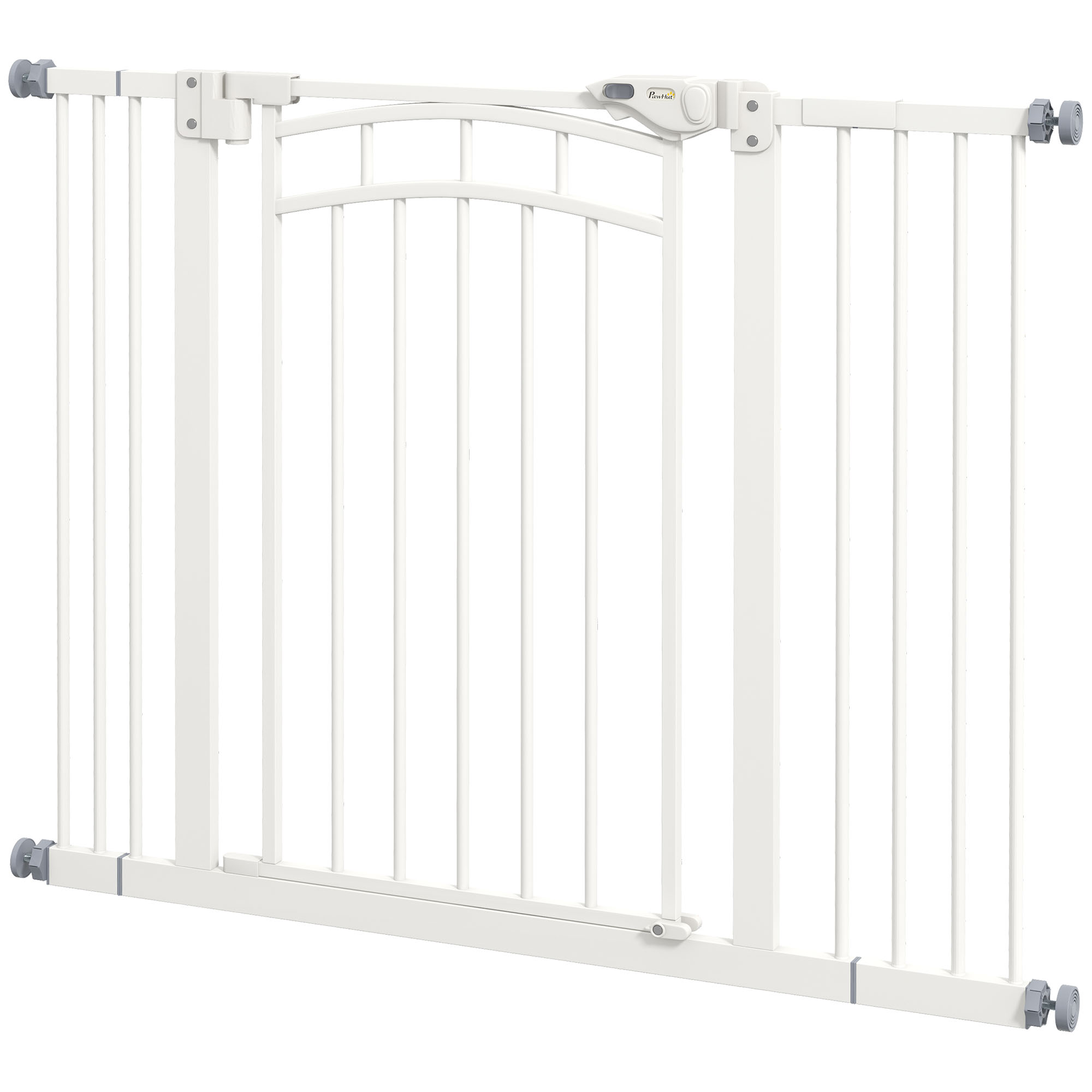 Treppenschutzgitter Hundeschutzgitter, automatisches Schließen, Einhandbedienung,100 cm x 4 cm x 76 cm, Weiß