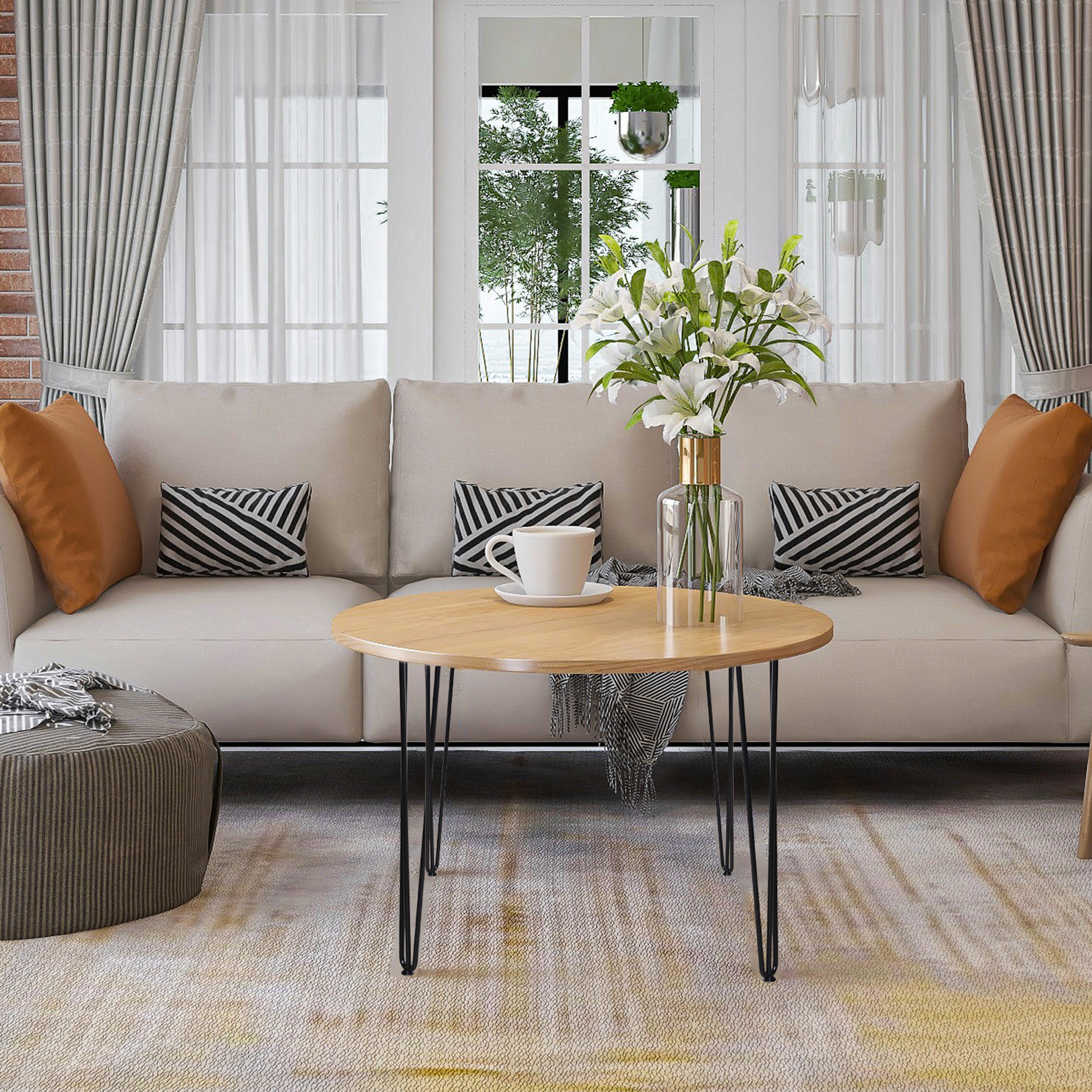 Tischbein-Set, 4 Stahl-Tischbeine, Gabel-Design, 40 kg belastbar, Schwarz