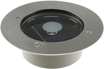 Solar LED Bodenstrahler "CTB-R", rund / ØxH 12x4cm, IP44, Edelstahl-Front
