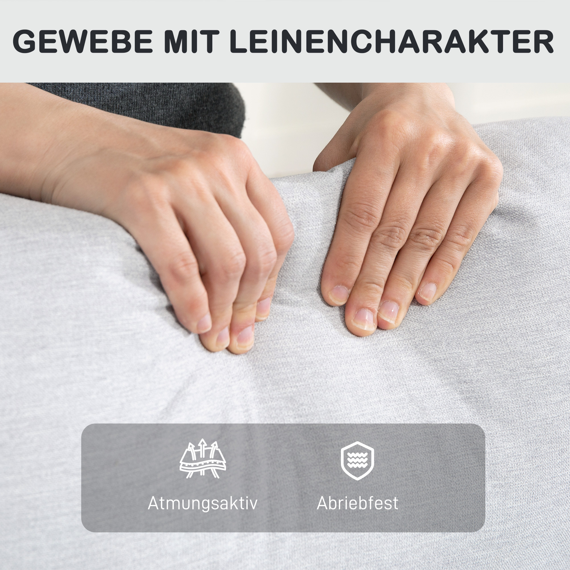 verstellbarer Relaxsessel mit Fußstütze, Moderner Polstersessel, Hellgrau