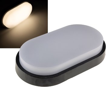 LED Wandleuchte "PALAU" IP54, 3000K, Oval, 10 Watt, 966 Lumen, Anthrazit
