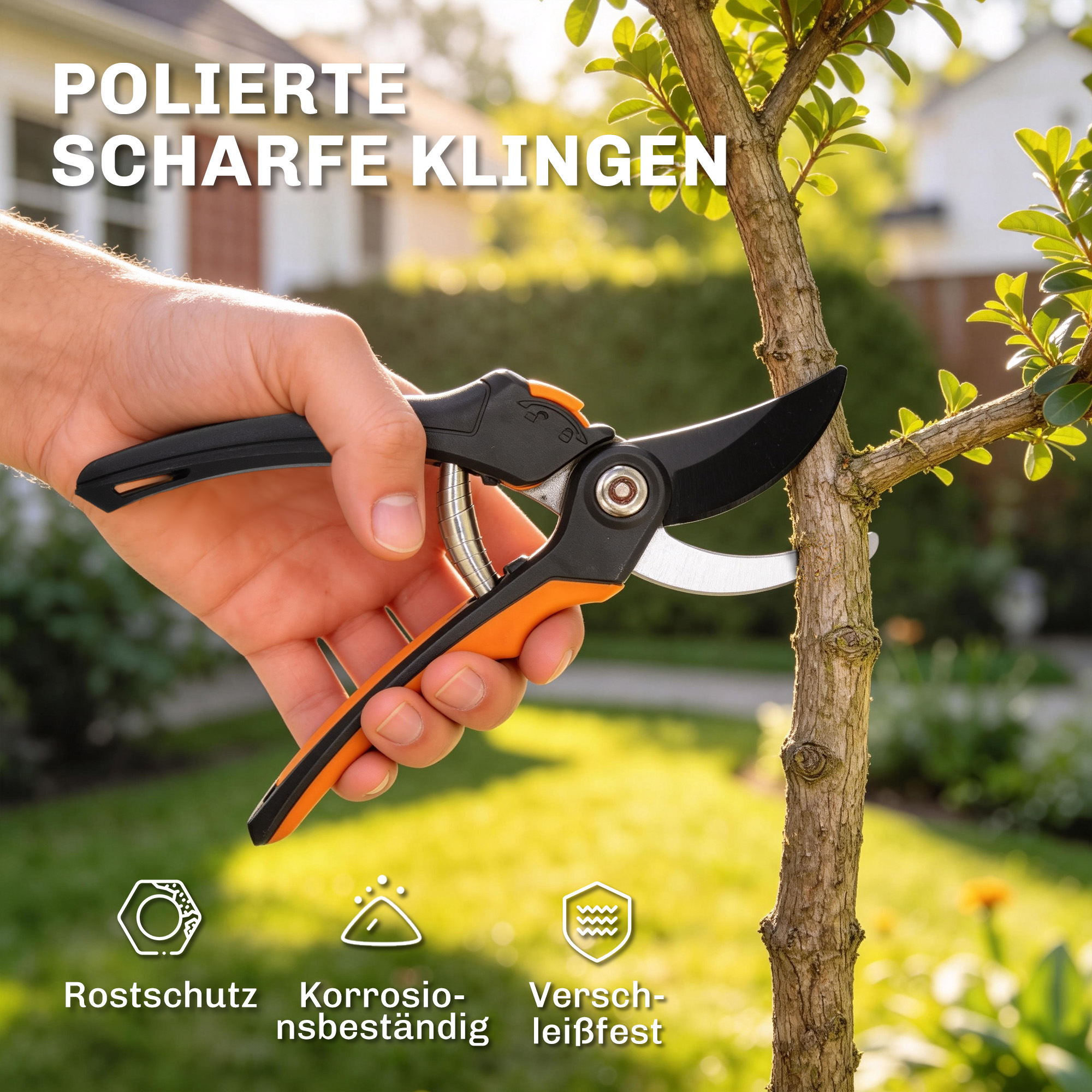 2-teiliges Gartenscheren-Set mit Astscheren, Baumscheren, Strauchpflege-Set