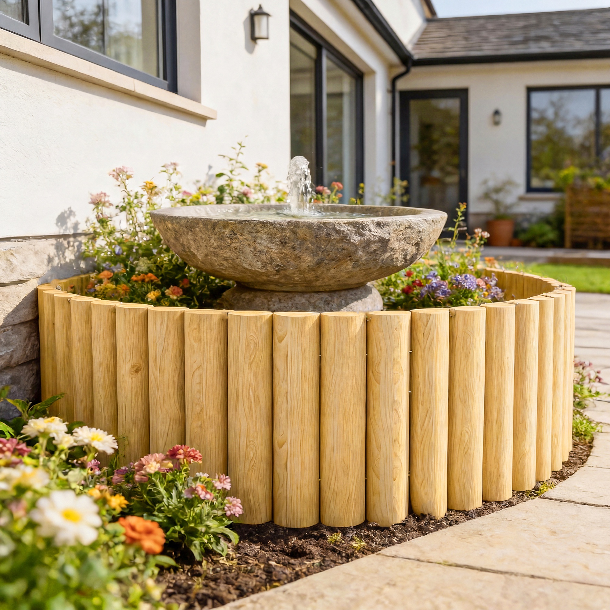 Gartenzaun Zaun aus Holz 176 cm x 30 cm Zaunelemente Hundezaun für Garten Blumenbeete Tierbarriere