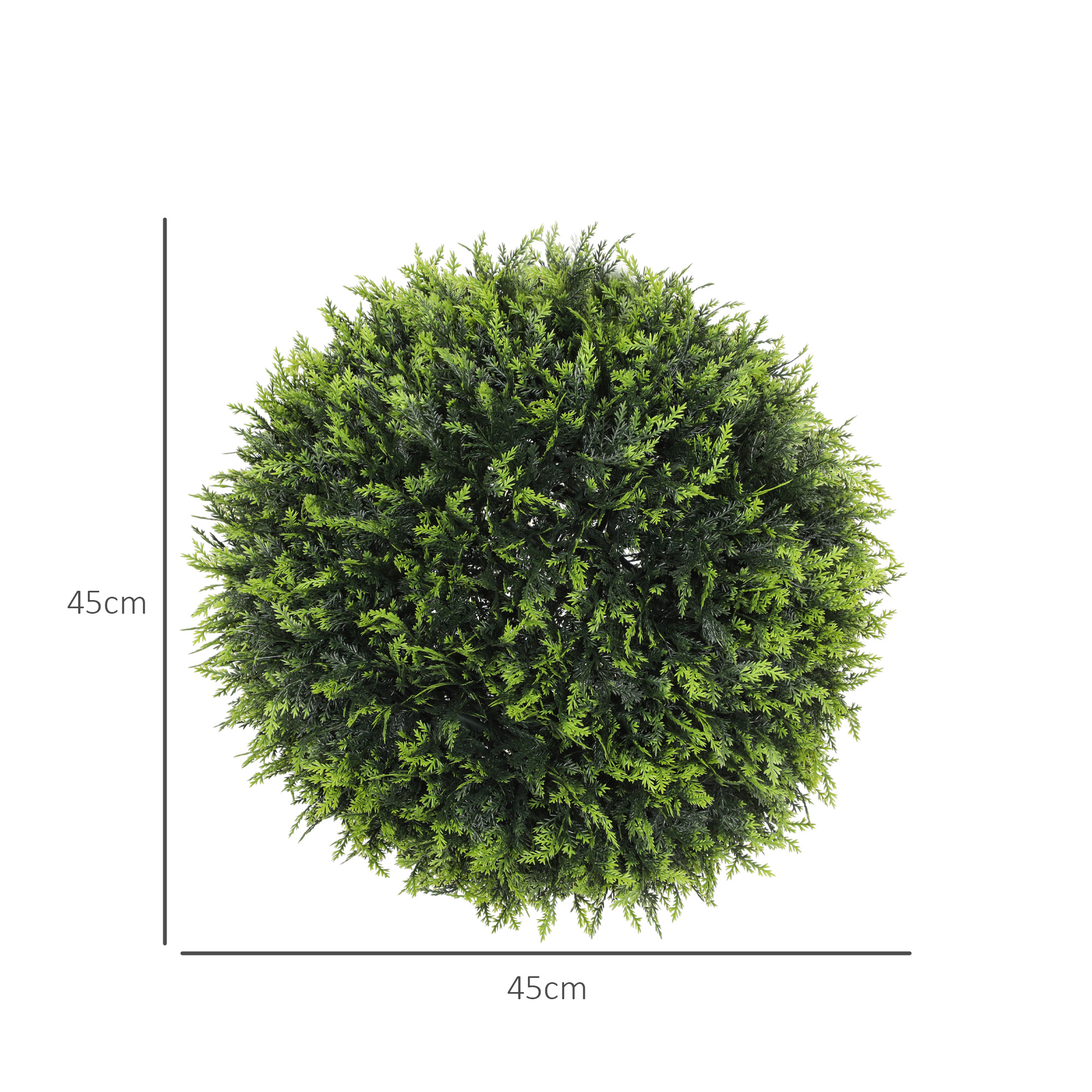 Künstliche Pflanzen im 2er-Set, UV-beständige dekorative Pflanzen, Deko-Pflanzen, Indoor, Outdoor, 45 cm, Grün