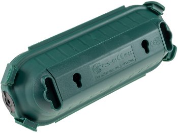 Kabelschutzbox für Aussen IP44, LxØ 21x8cm, mit Wandhalterung, Grün