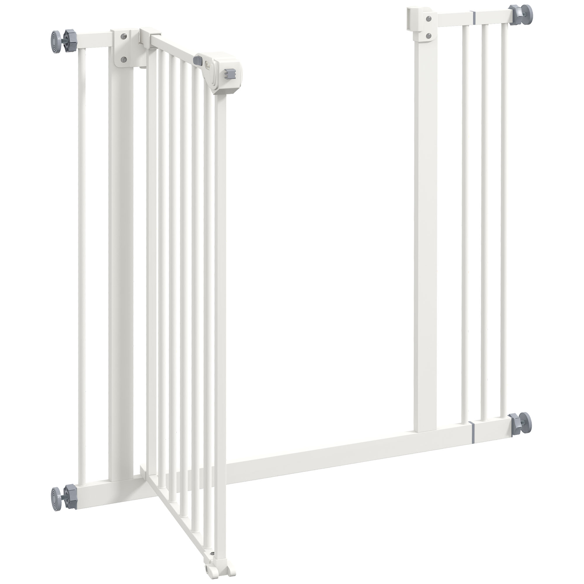 Türschutzgitter für Hunde, Absperrgitter, Schutzgitter für Haustiere, Metall, Kunststoff, 74-87 cm, Weiß