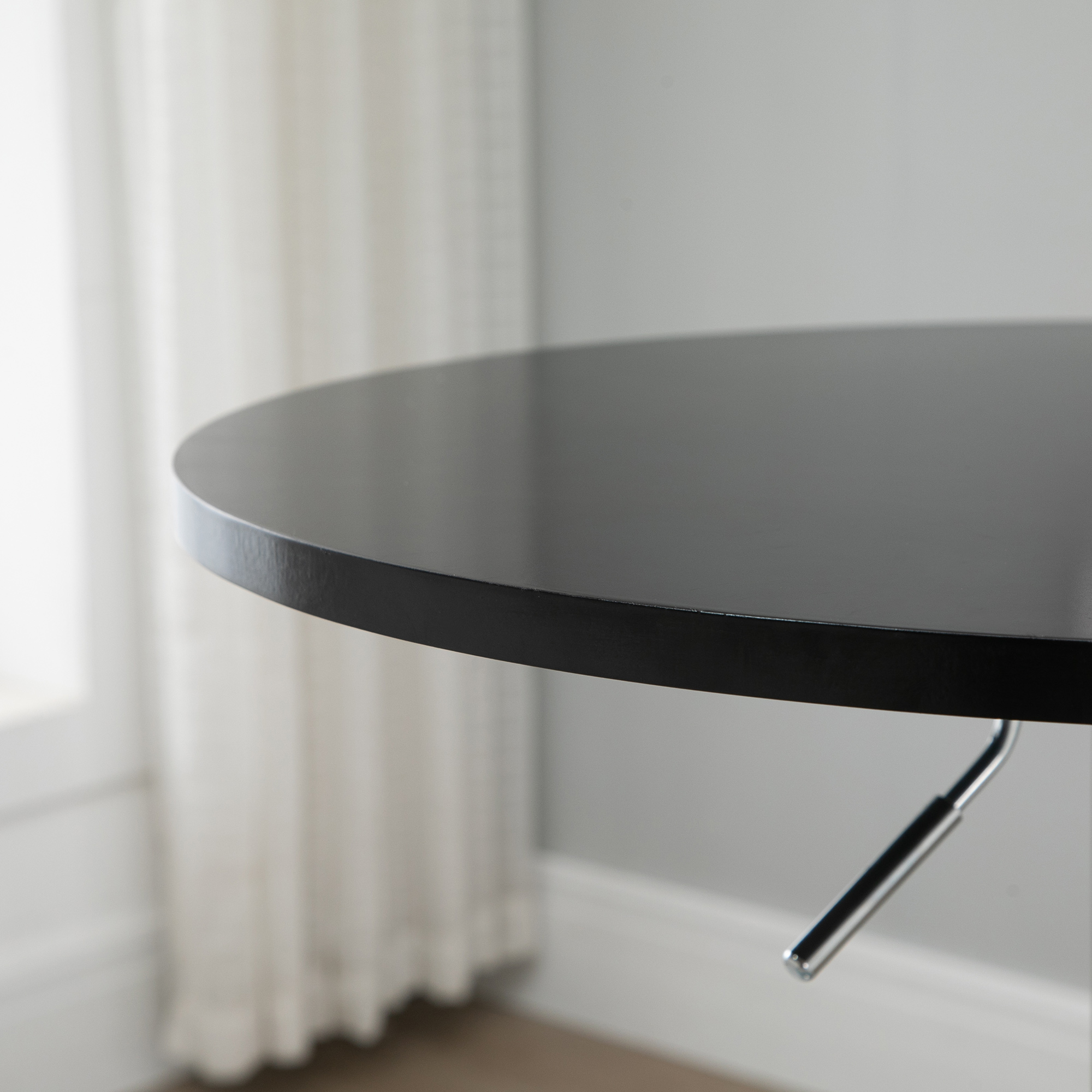Bartisch modern rund Esstisch 360° Drehtisch höhenverstellbarer Bistrotisch Stehtisch Küchentisch Stahl Schwarz Ø61 x 70-90 cm