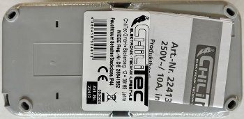 Feuchtraum Kombi-Schalter/Steckdose,IP44 / 250V~/ 10/16A, grau, AP vertikal
