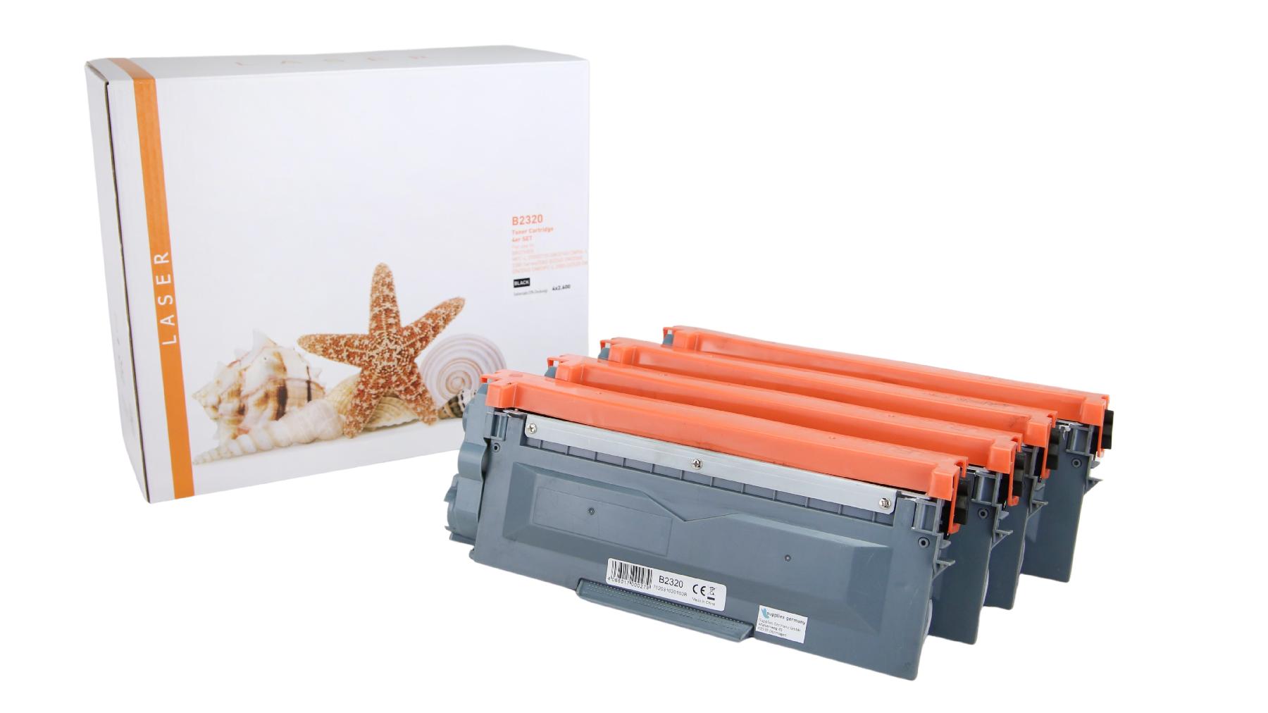 4er Set TN2320 alternativ Toner schwarz für Brother / TN2320 / 4x2.600 Seiten