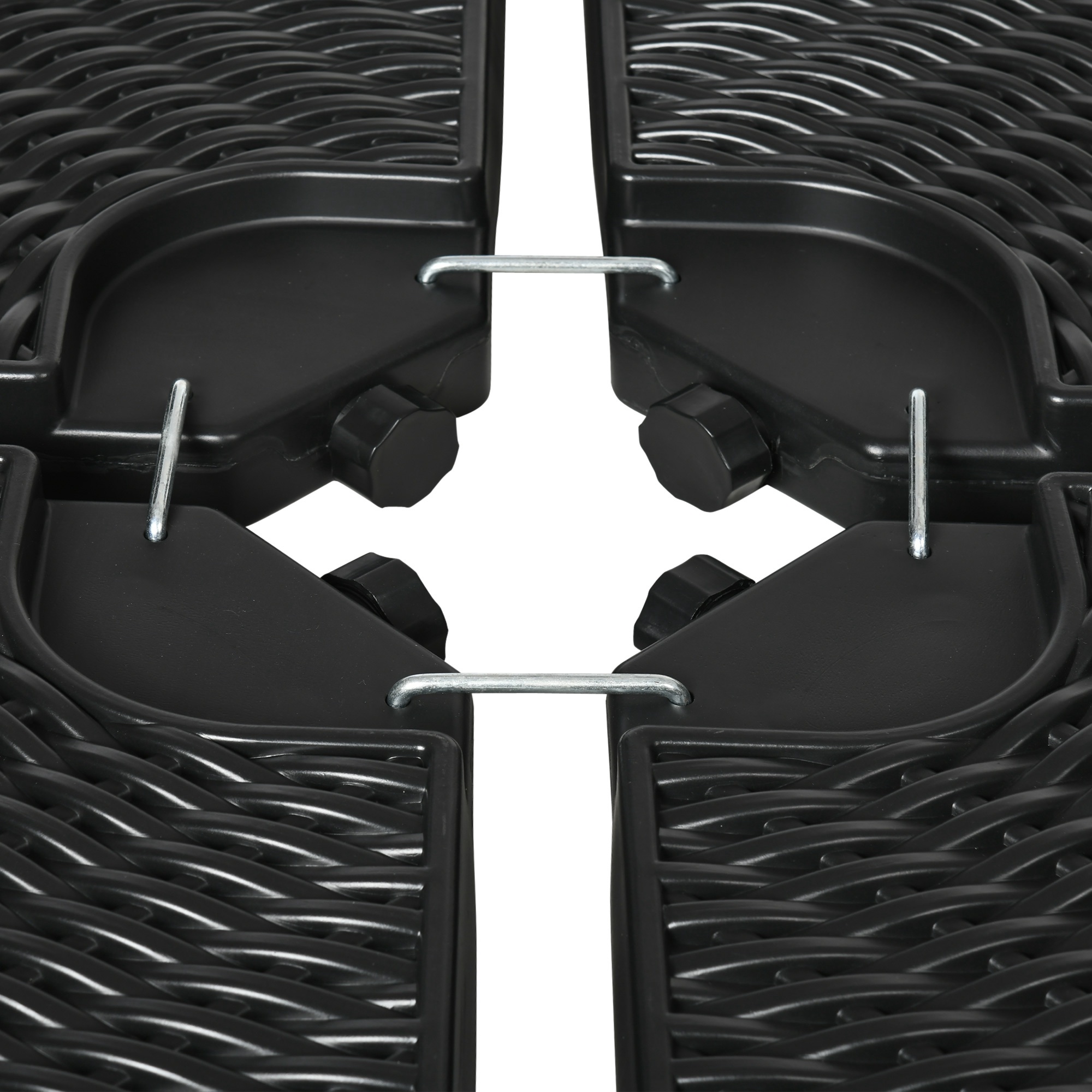 Sonnenschirmständer 4-teiliges Sonnenschirmständer, befüllbar, 100 x 100 x 8 cm, Schwarz