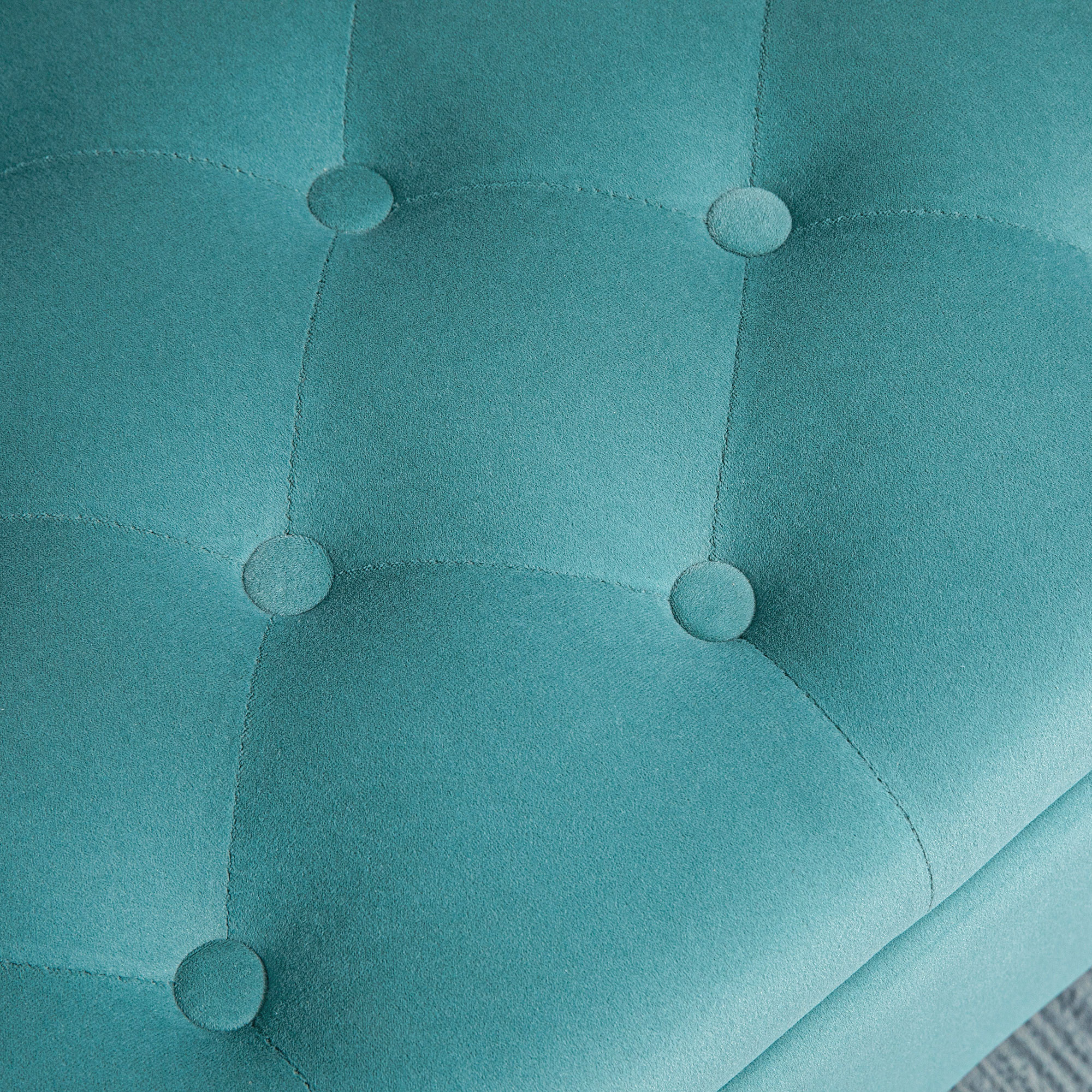 Sitzbank im Vintage-Design, Sitzbank mit Stauraum, Samtoptik, Grün